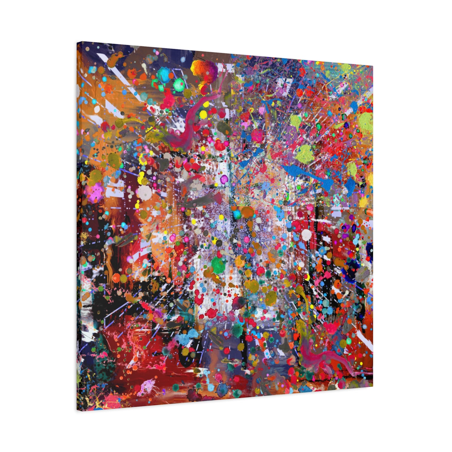 Neon Explosion Abstract Art Canvas Print - Paragon Prints