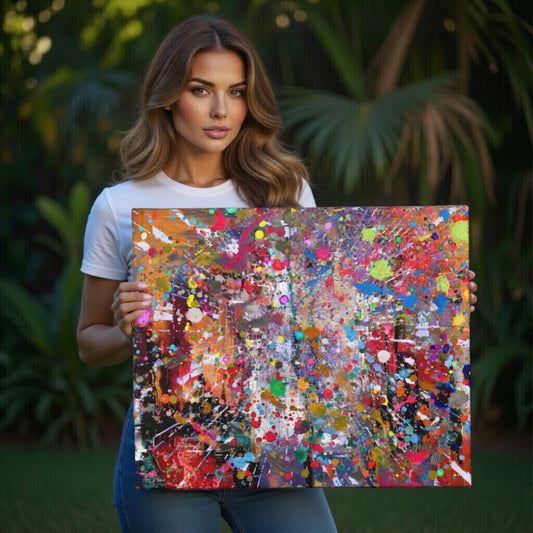 Chaotic Explosion Abstract Art Canvas Print - Paragon Prints