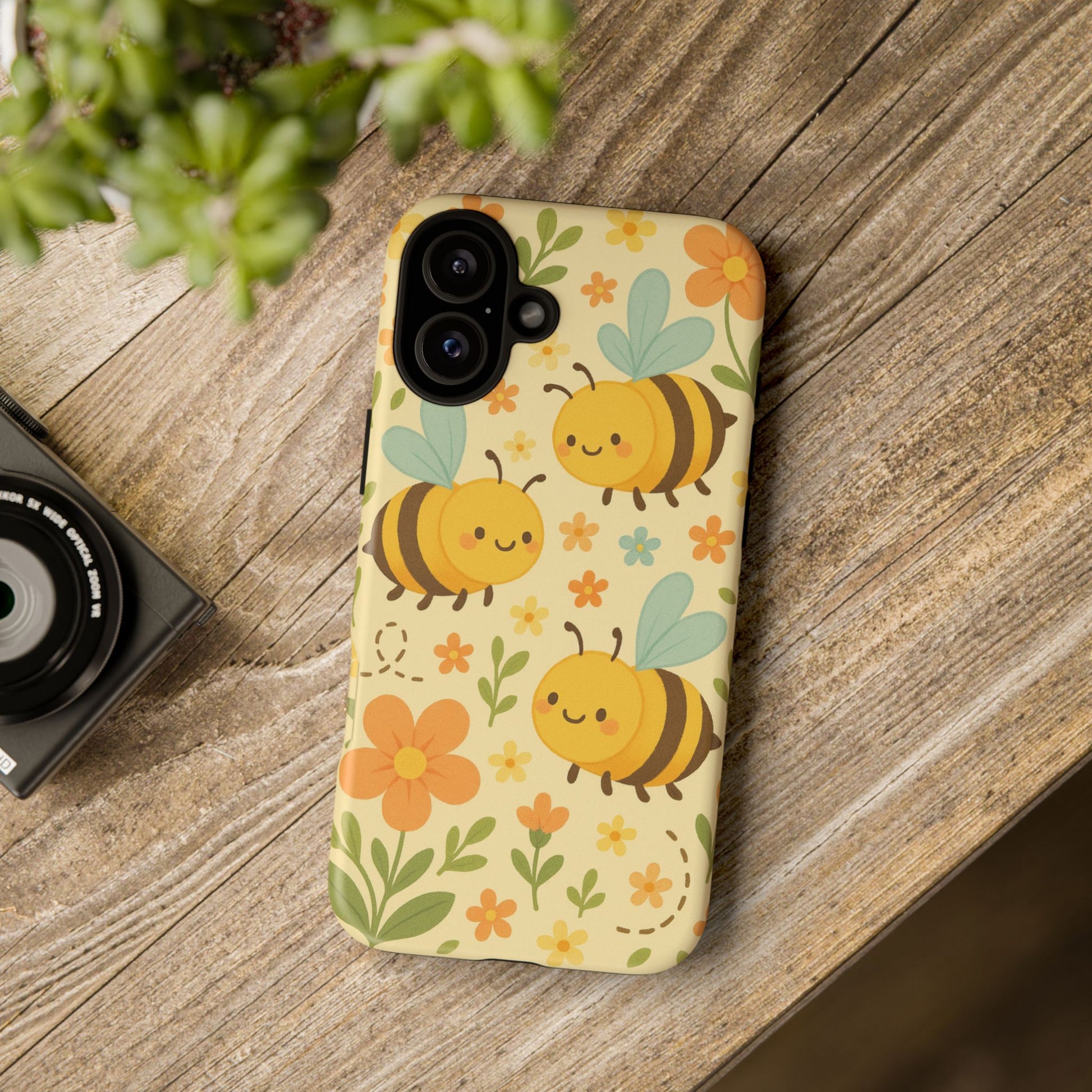 Cute cartoon Floral Bee Tough Phone Case - Paragon Prints