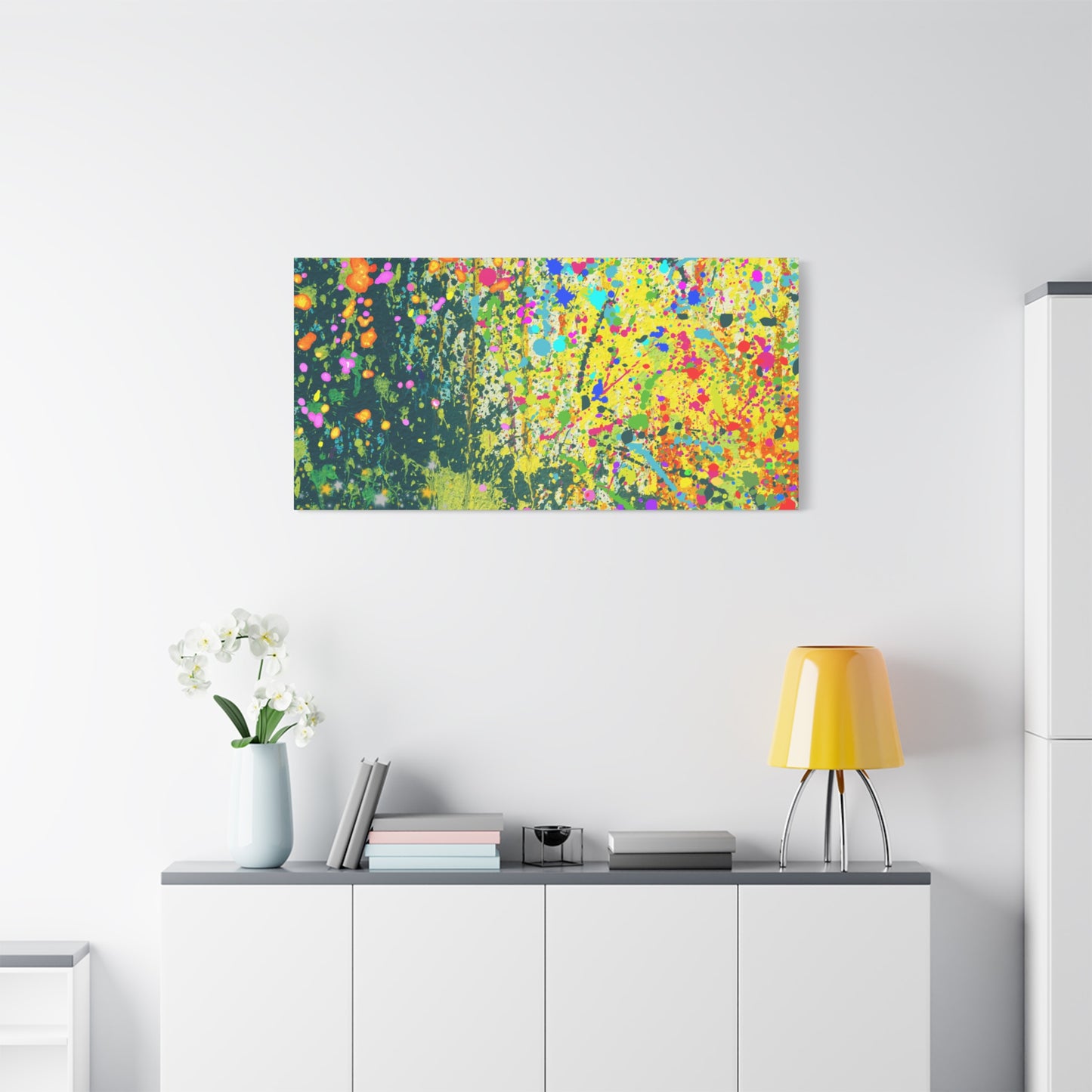 Vibrant Colorful Paint Splatter Abstract Art Canvas Print - Paragon Prints