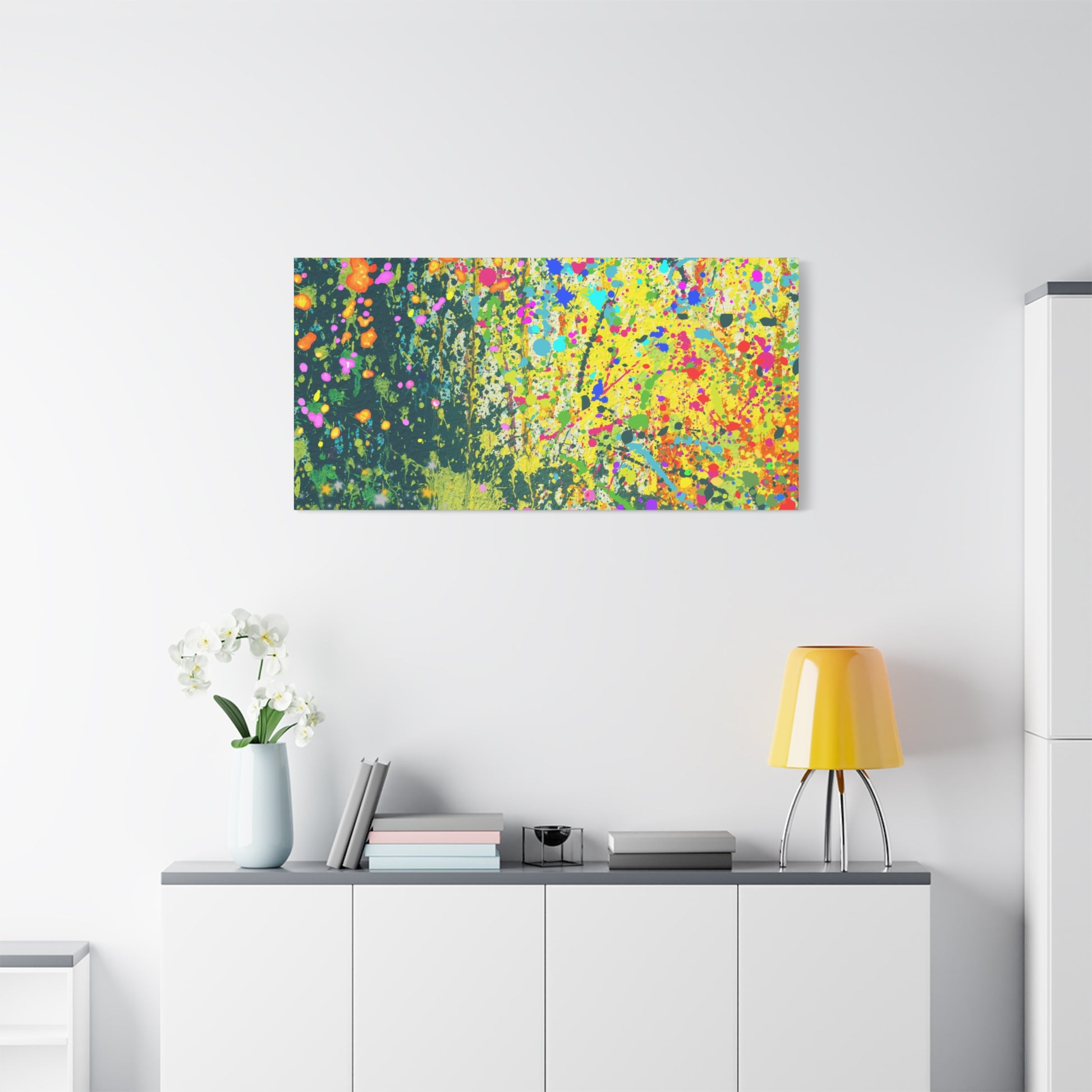 Vibrant Colorful Paint Splatter Abstract Art Canvas Print - Paragon Prints