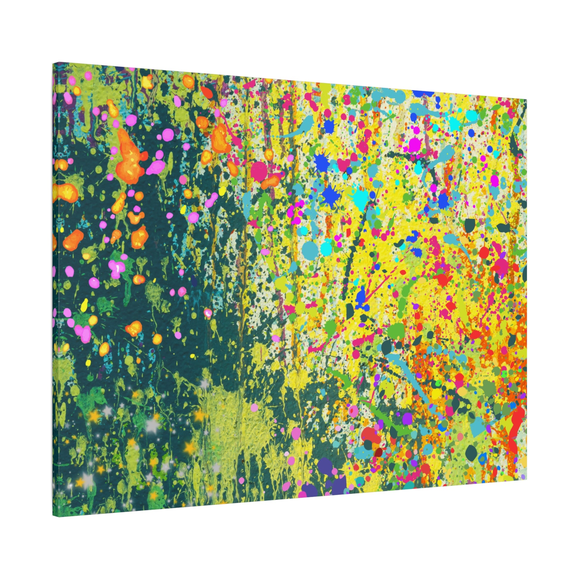 Vibrant Colorful Paint Splatter Abstract Art Canvas Print - Paragon Prints