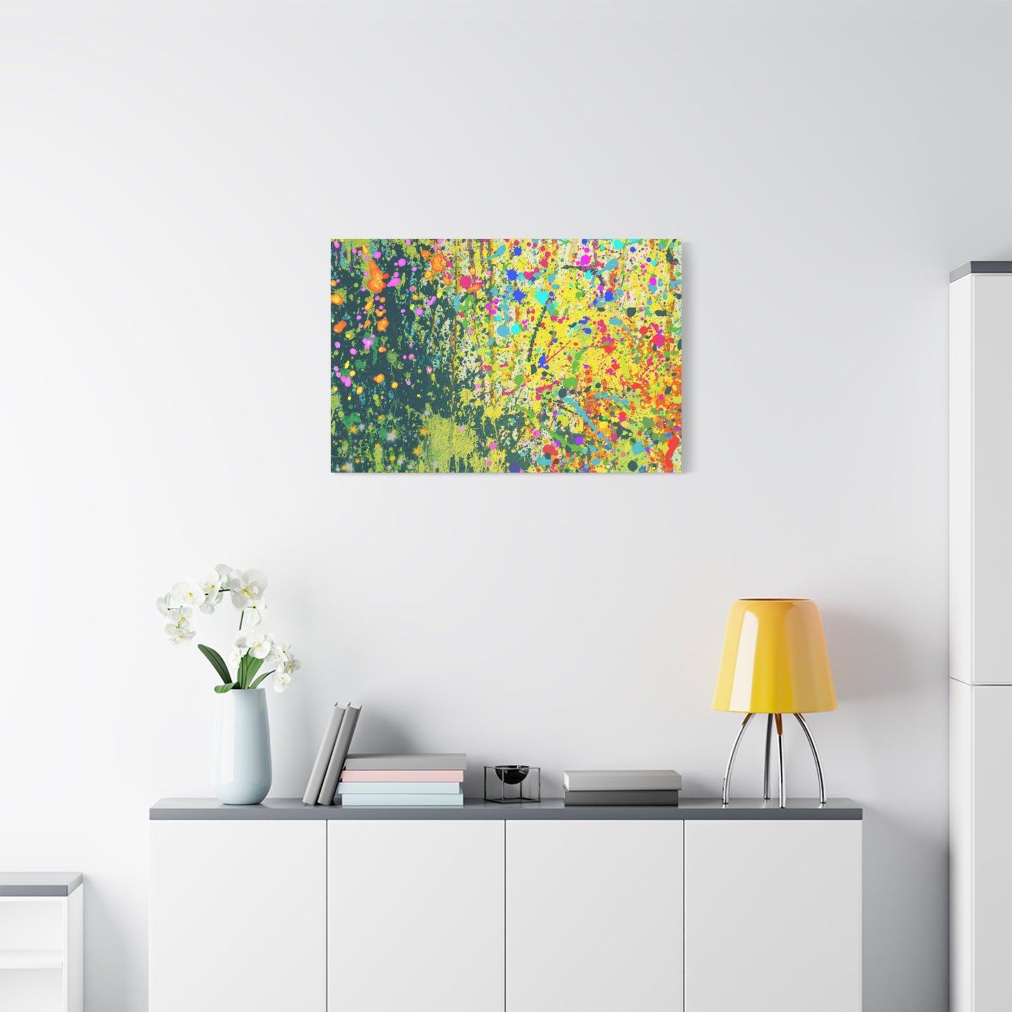 Vibrant Colorful Paint Splatter Abstract Art Canvas Print - Paragon Prints