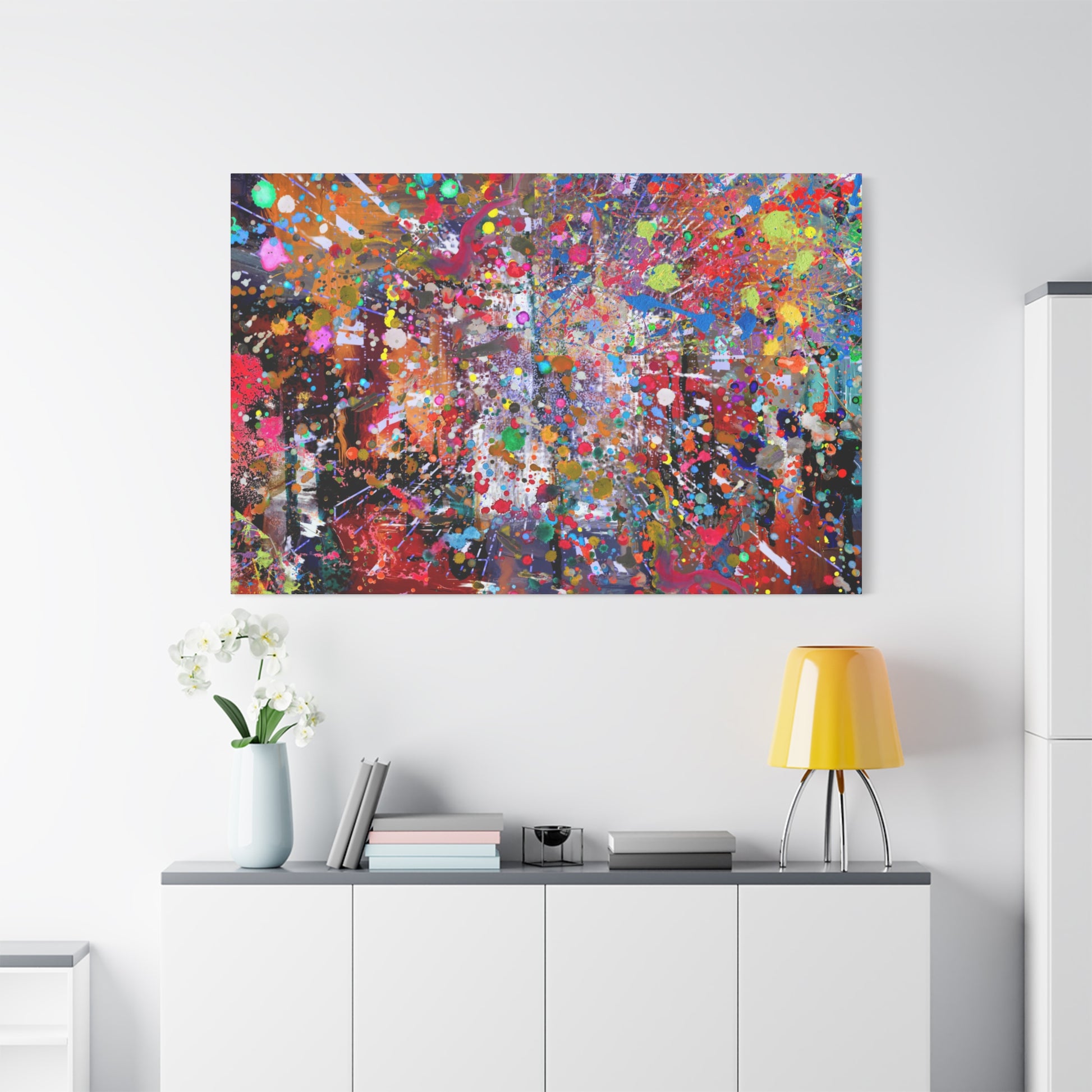 Neon Explosion Abstract Art Canvas Print - Paragon Prints