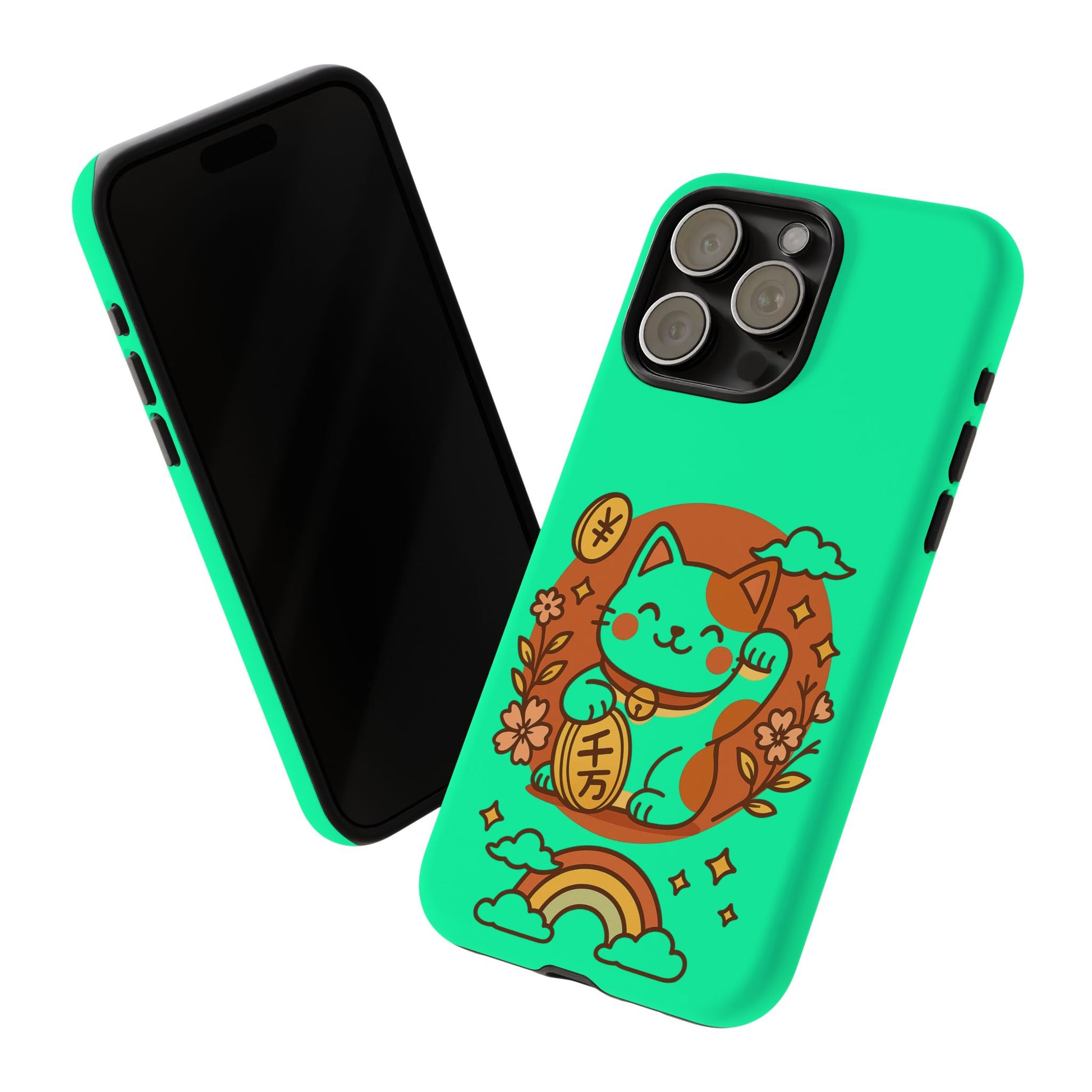 Japanese Kawaii Lucky Cat Protective Phone Case - Paragon Prints