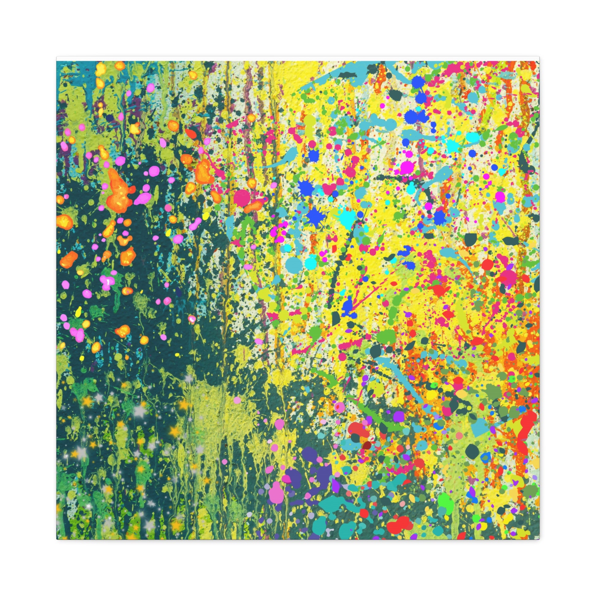 Vibrant Colorful Paint Splatter Abstract Art Canvas Print - Paragon Prints