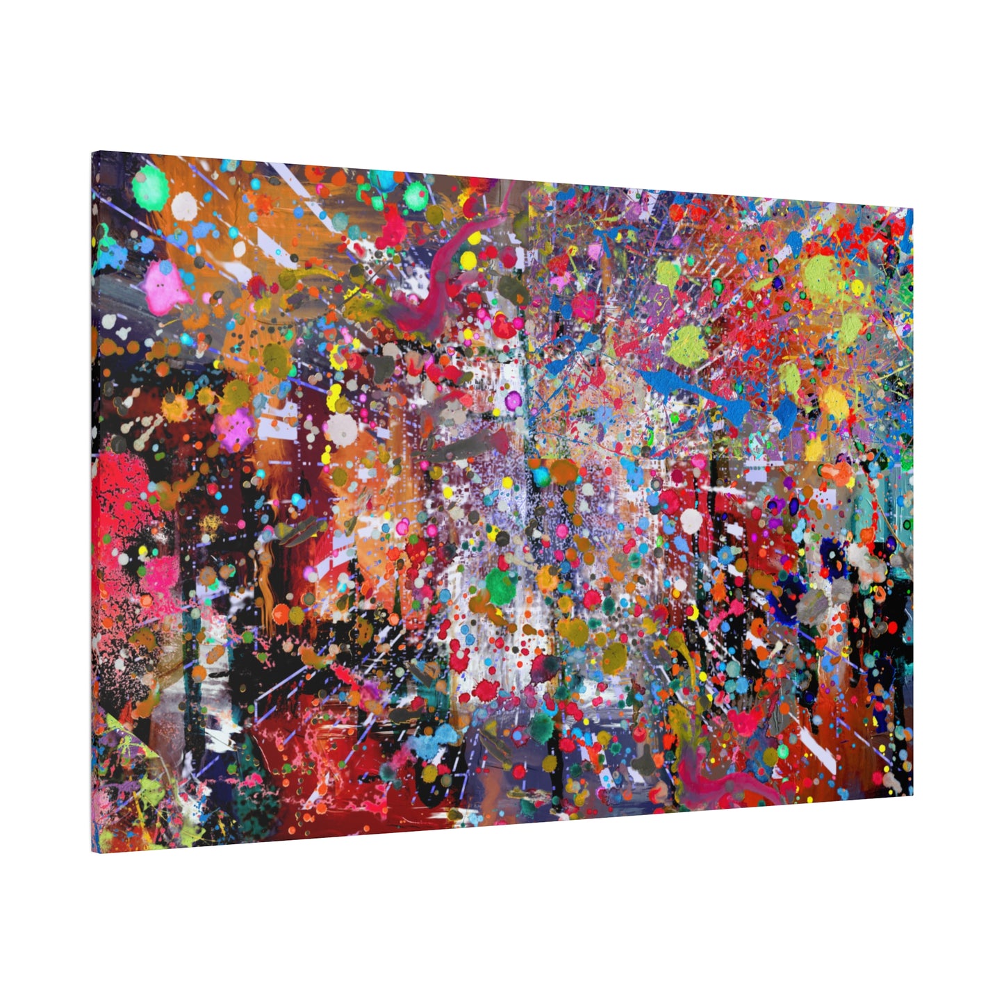 Neon Explosion Abstract Art Canvas Print - Paragon Prints