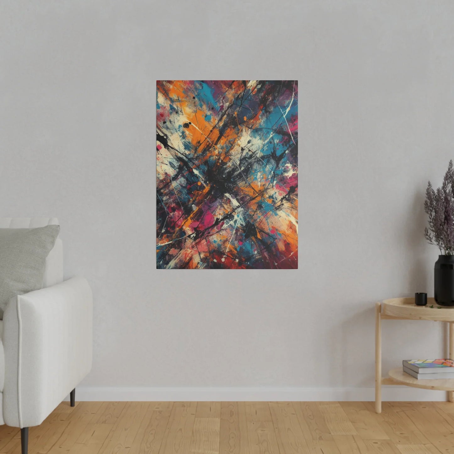 Electric Chaos Abstract Canvas Art Print - Paragon Prints