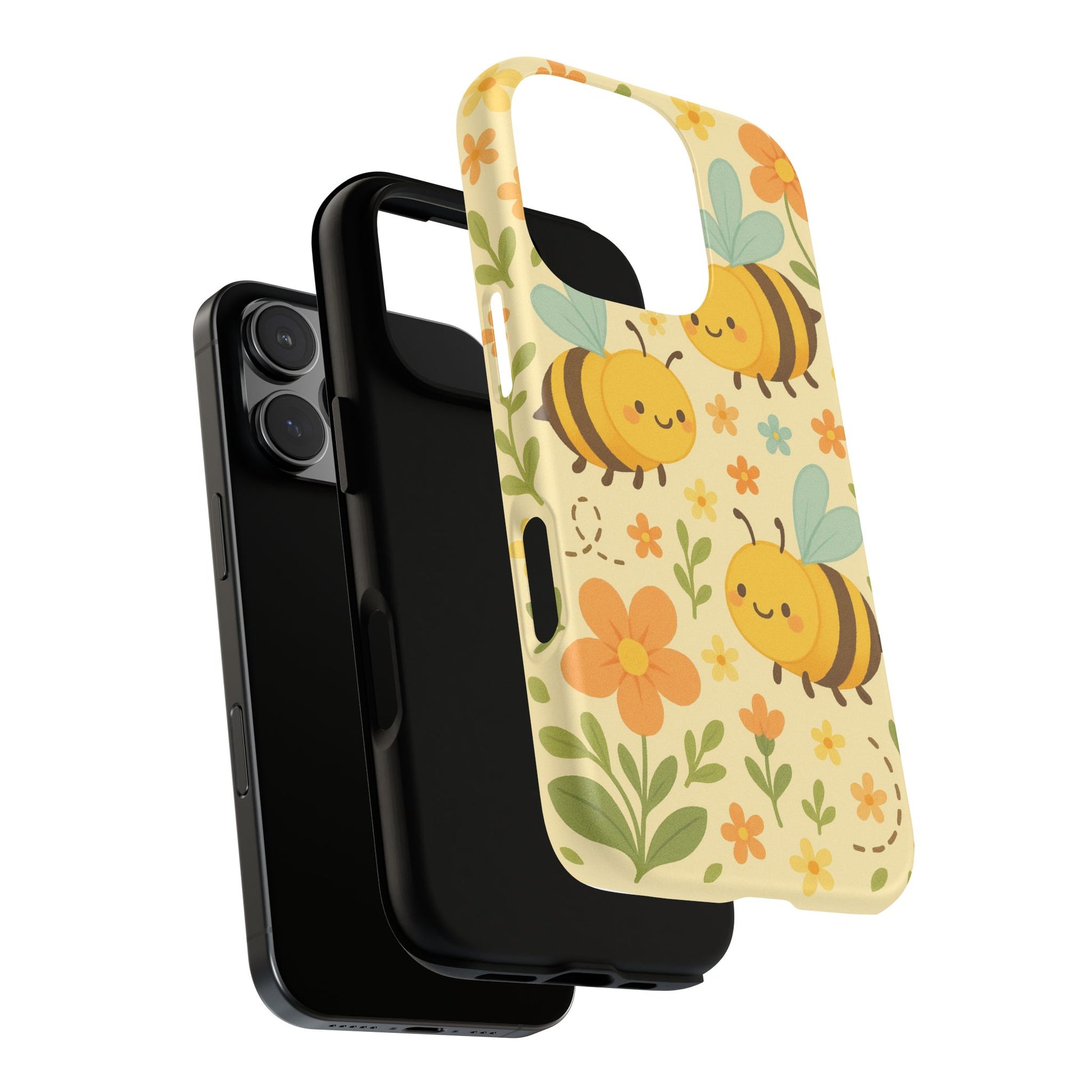 Cute cartoon Floral Bee Tough Phone Case - Paragon Prints