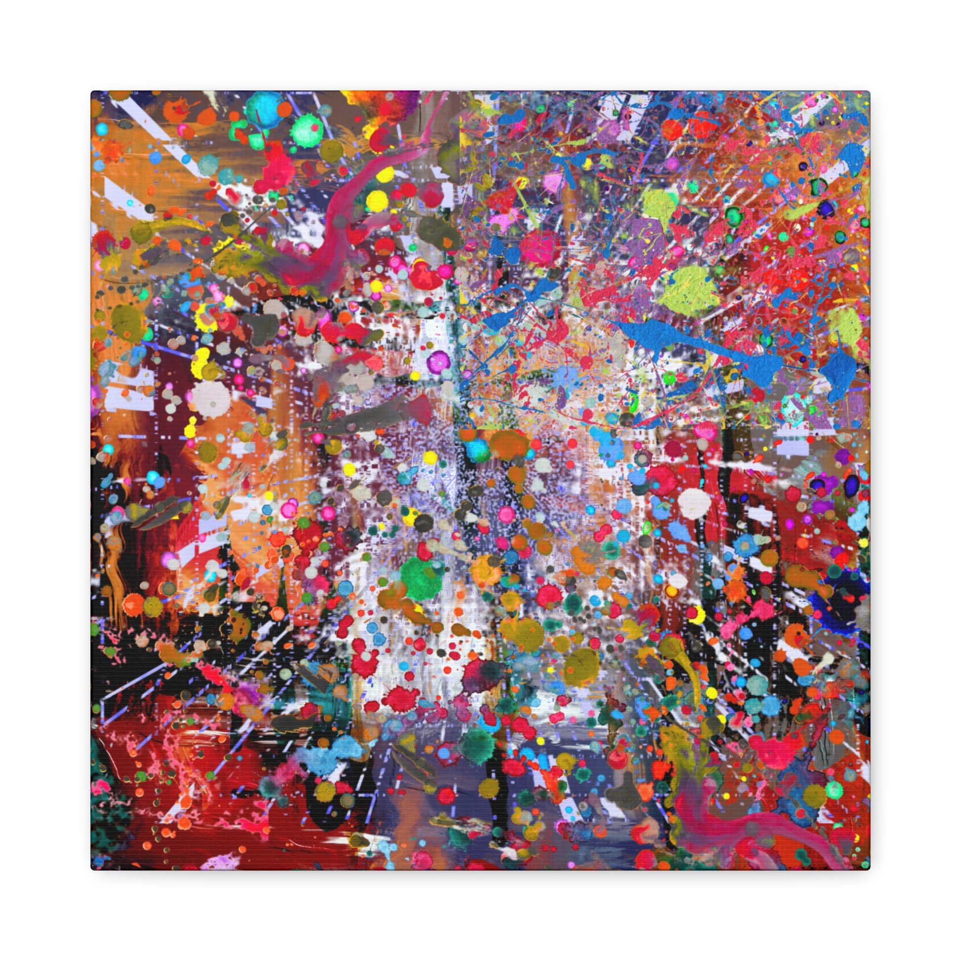 Neon Explosion Abstract Art Canvas Print - Paragon Prints