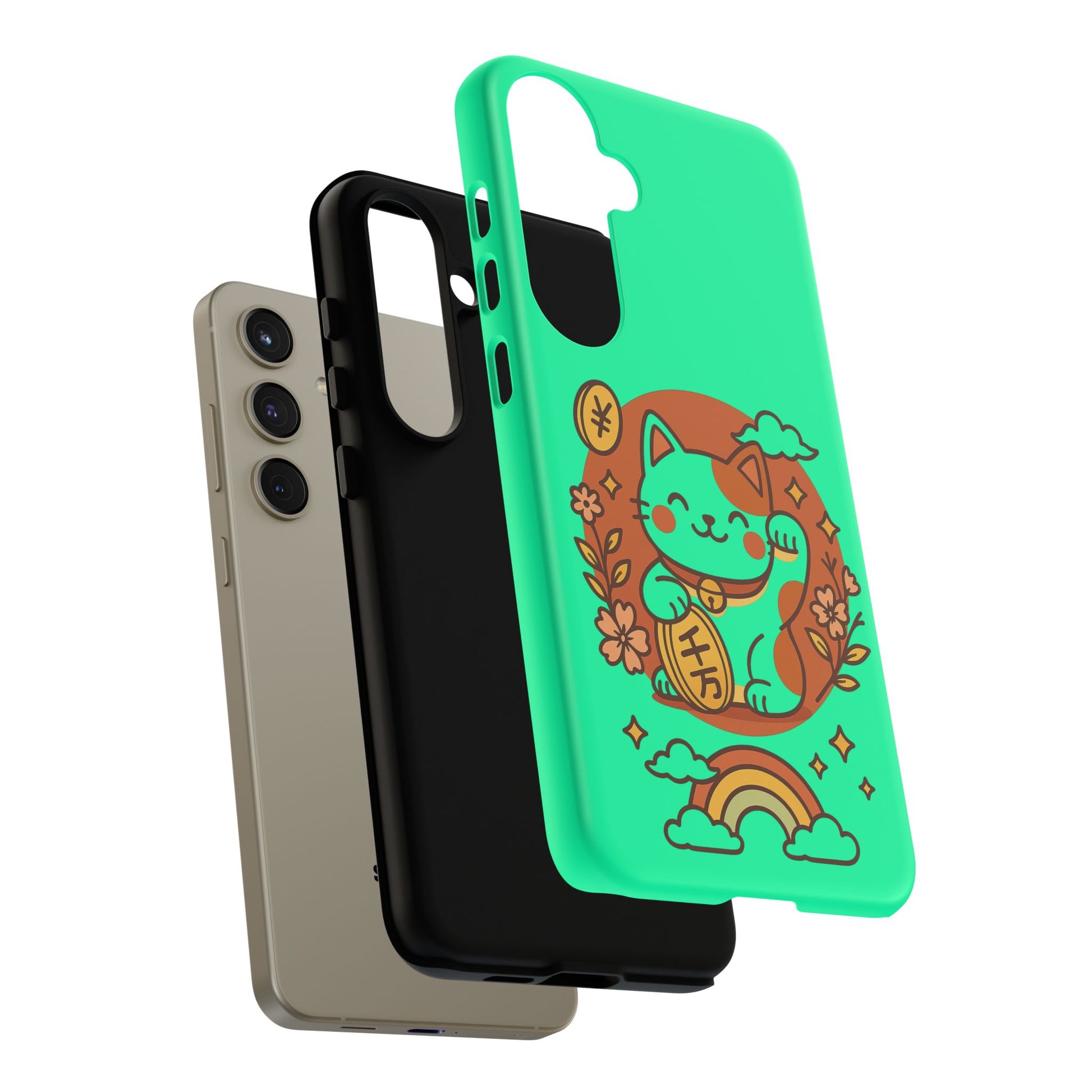 Japanese Kawaii Lucky Cat Protective Phone Case - Paragon Prints