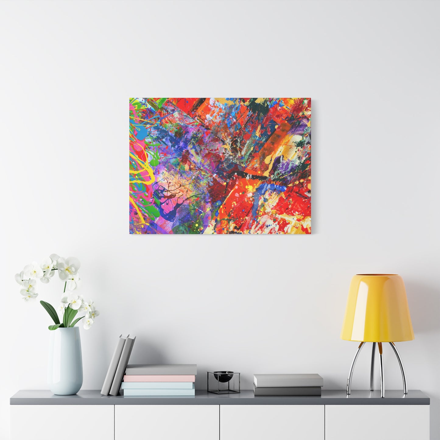 Colorful Canvas Abstract Art Print Kaleidoscope Collision - Paragon Prints