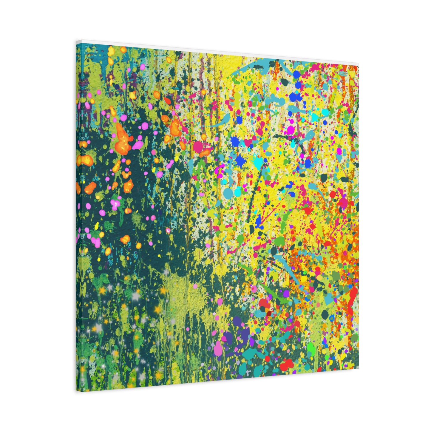 Vibrant Colorful Paint Splatter Abstract Art Canvas Print - Paragon Prints