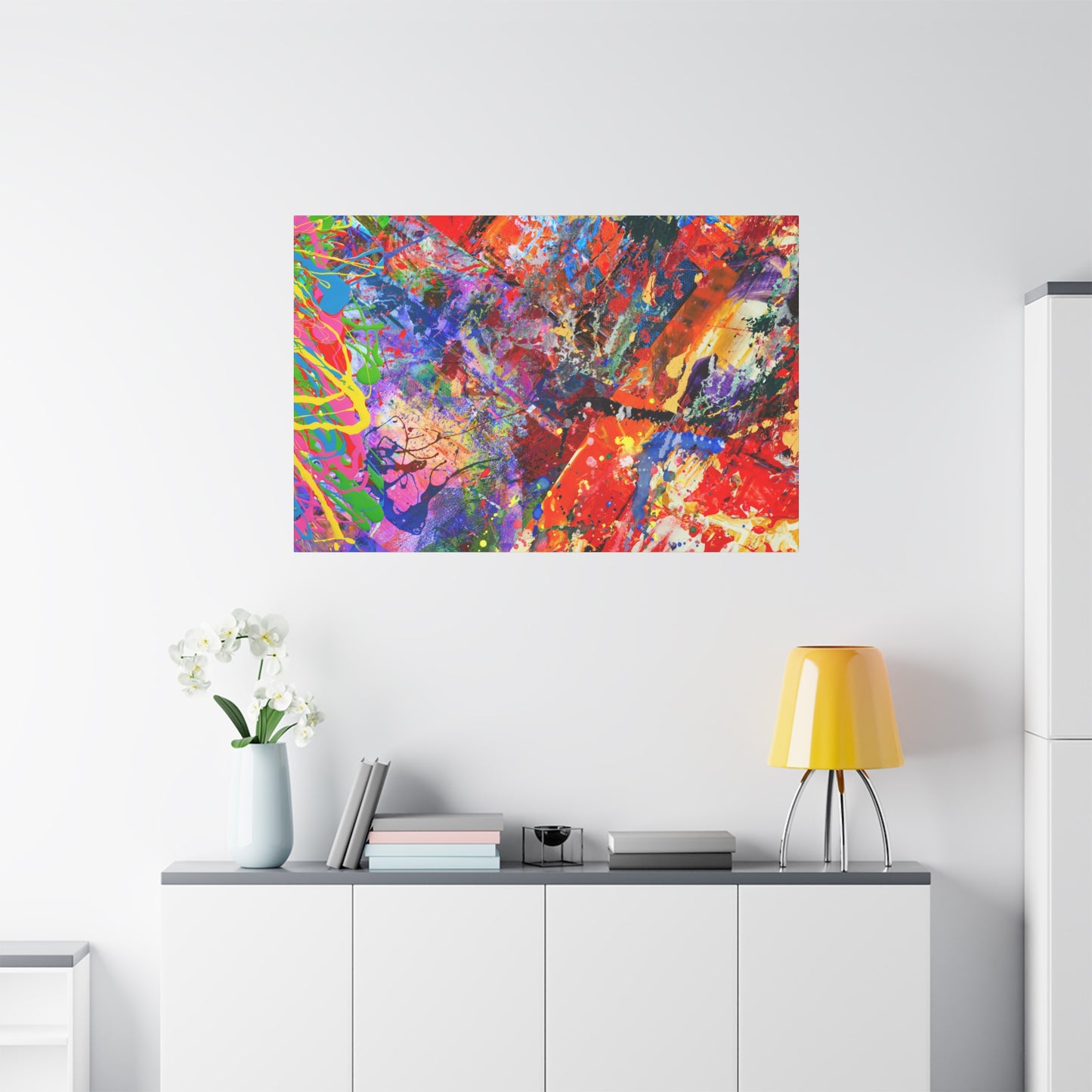 Colorful Canvas Abstract Art Print Kaleidoscope Collision - Paragon Prints