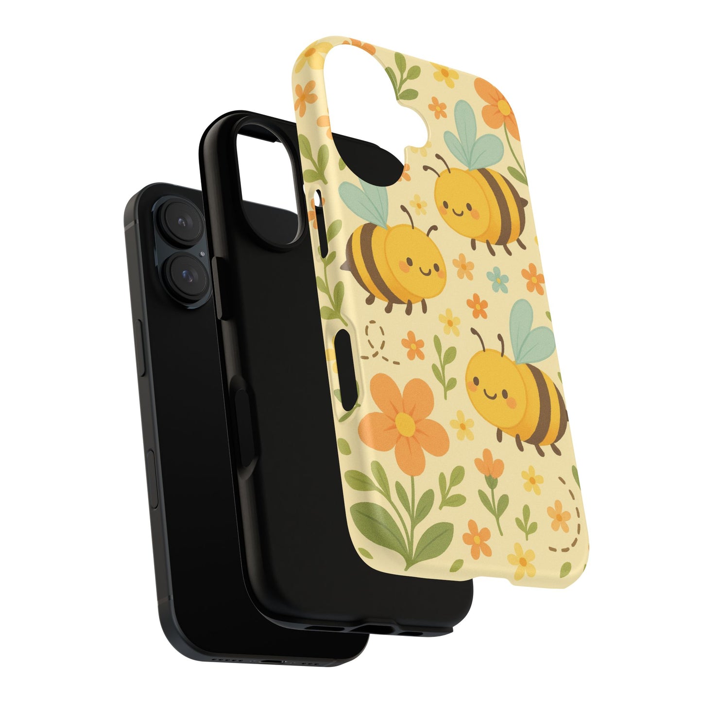 Cute cartoon Floral Bee Tough Phone Case - Paragon Prints