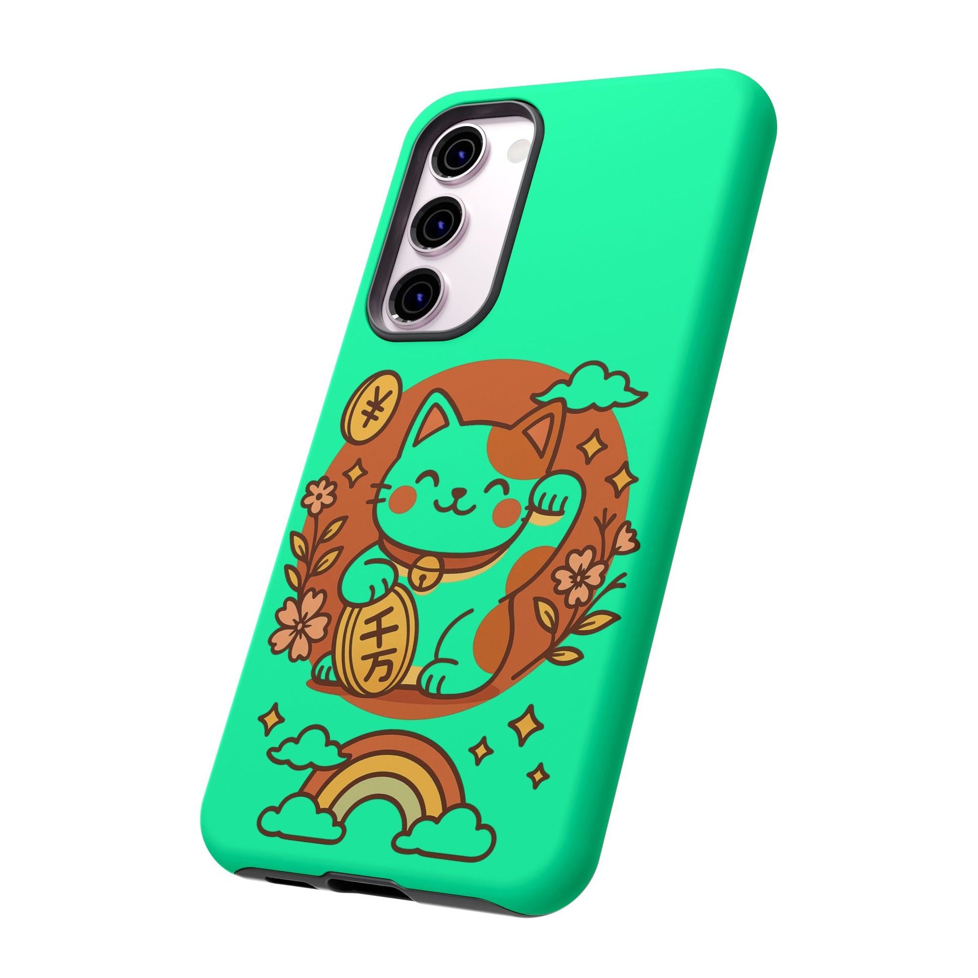 Japanese Kawaii Lucky Cat Protective Phone Case - Paragon Prints
