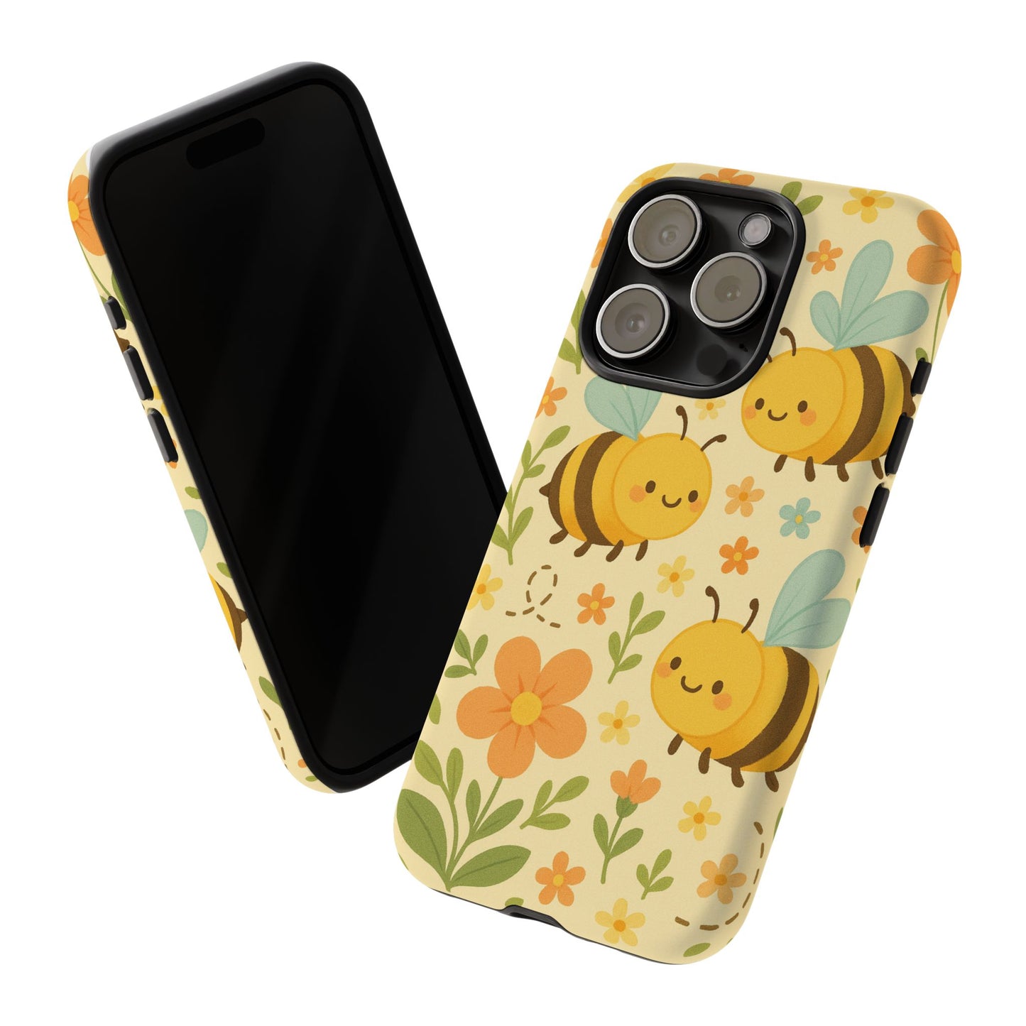 Cute cartoon Floral Bee Tough Phone Case - Paragon Prints