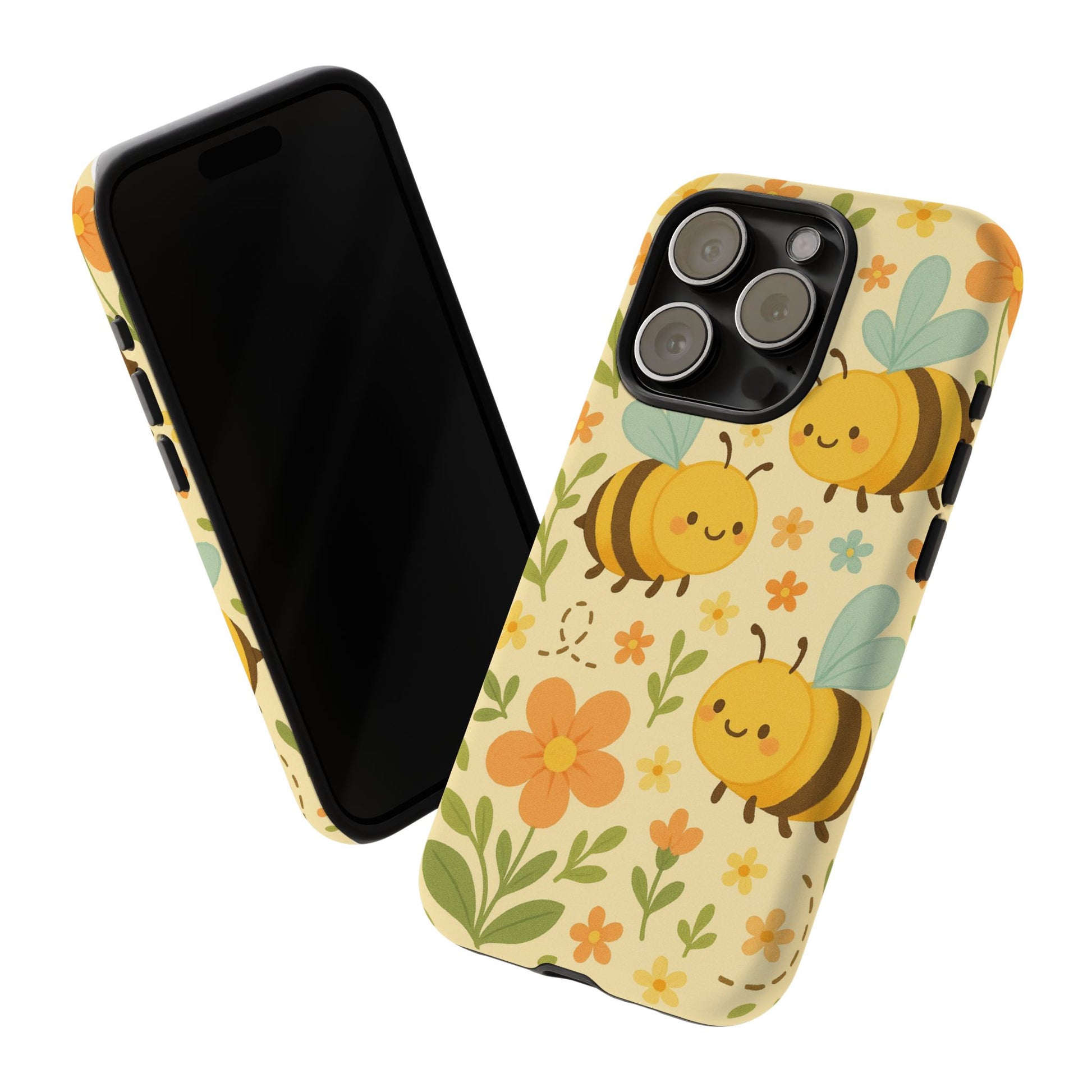 Cute cartoon Floral Bee Tough Phone Case - Paragon Prints