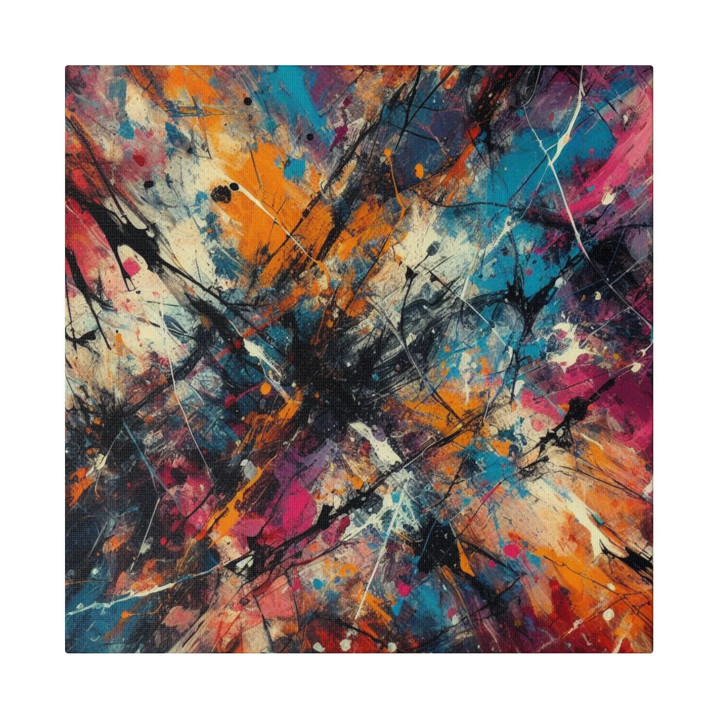 Electric Chaos Abstract Canvas Art Print - Paragon Prints