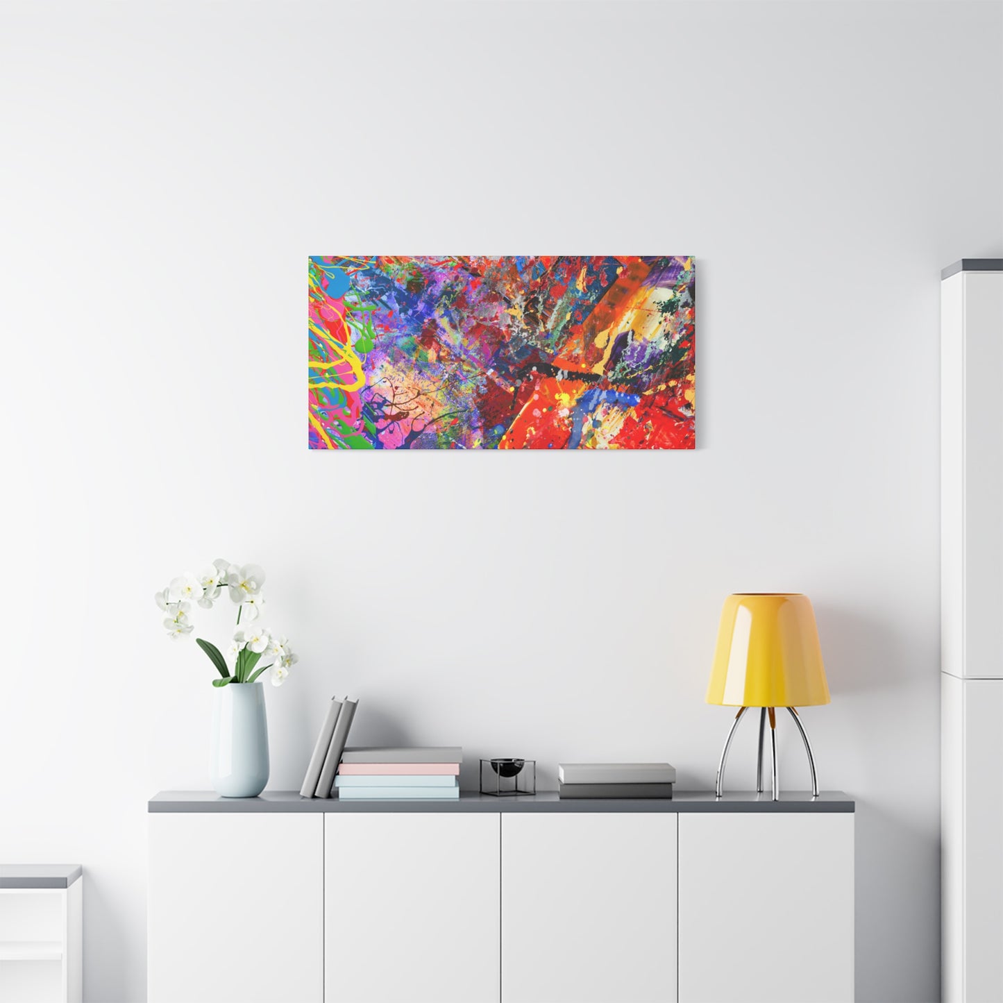Colorful Canvas Abstract Art Print Kaleidoscope Collision - Paragon Prints