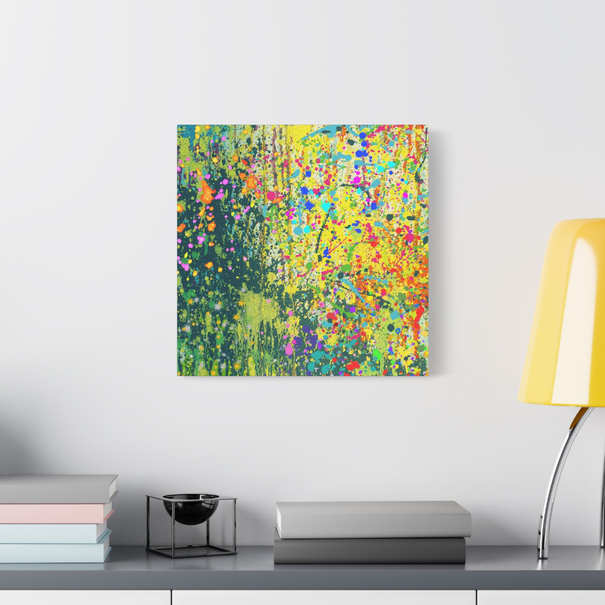 Vibrant Colorful Paint Splatter Abstract Art Canvas Print - Paragon Prints
