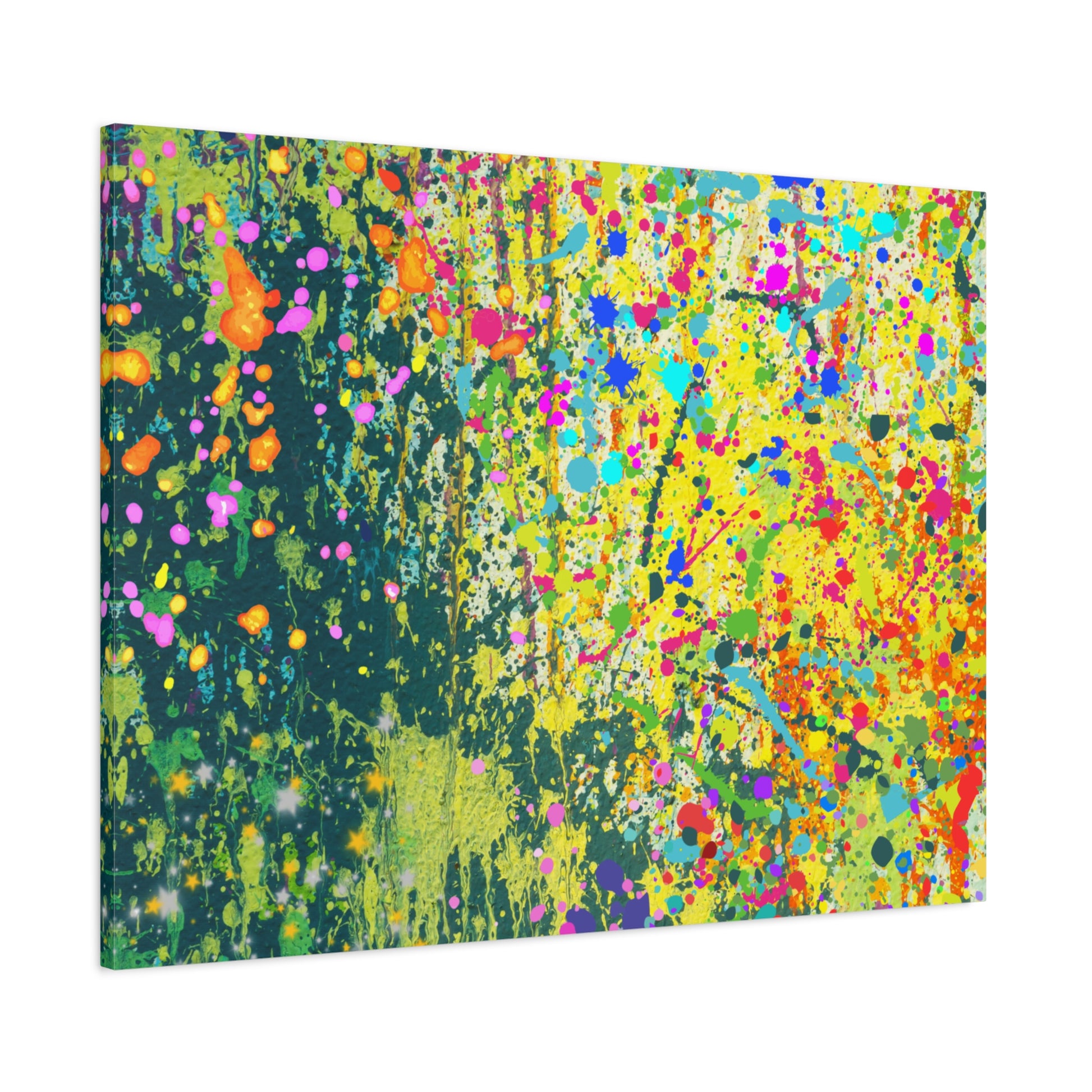 Vibrant Colorful Paint Splatter Abstract Art Canvas Print - Paragon Prints