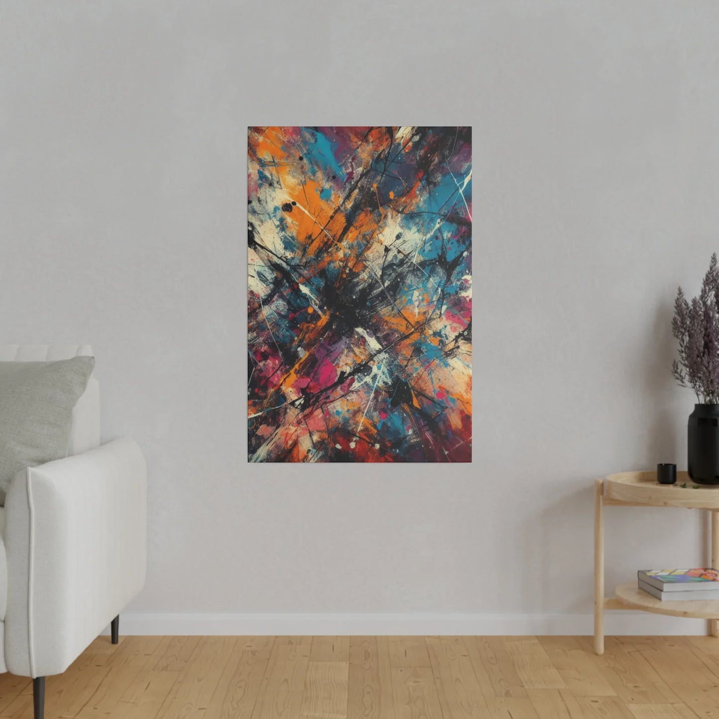 Electric Chaos Abstract Canvas Art Print - Paragon Prints