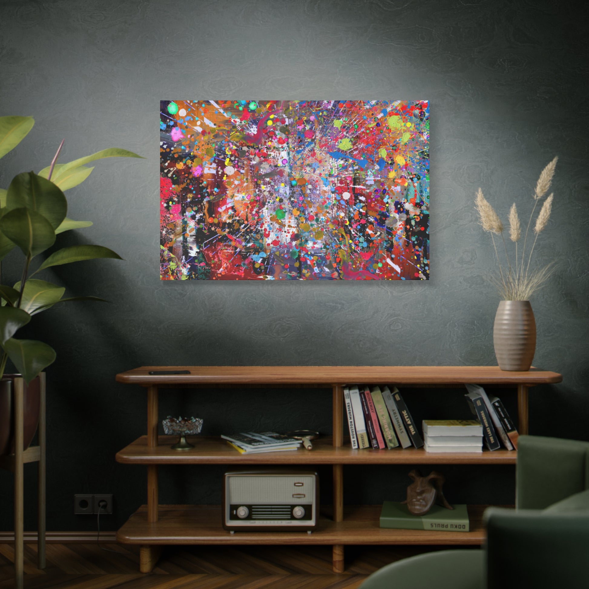 Neon Explosion Abstract Art Canvas Print - Paragon Prints