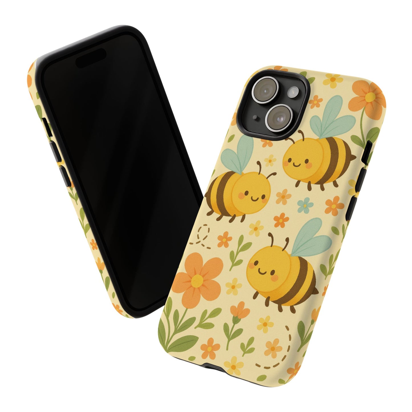 Cute cartoon Floral Bee Tough Phone Case - Paragon Prints