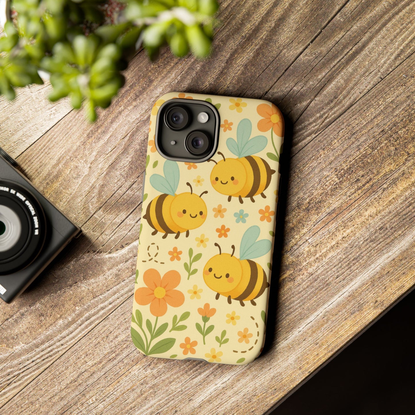 Cute cartoon Floral Bee Tough Phone Case - Paragon Prints