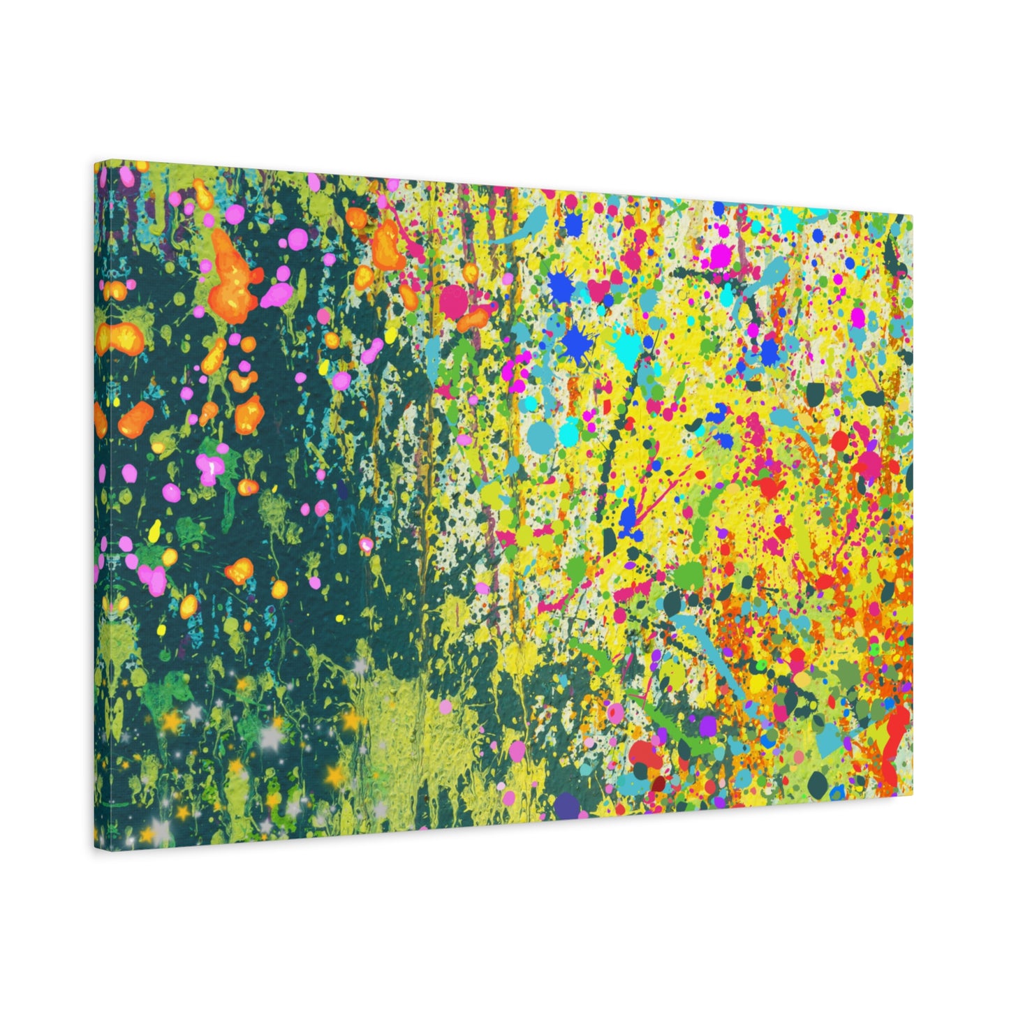 Vibrant Colorful Paint Splatter Abstract Art Canvas Print - Paragon Prints