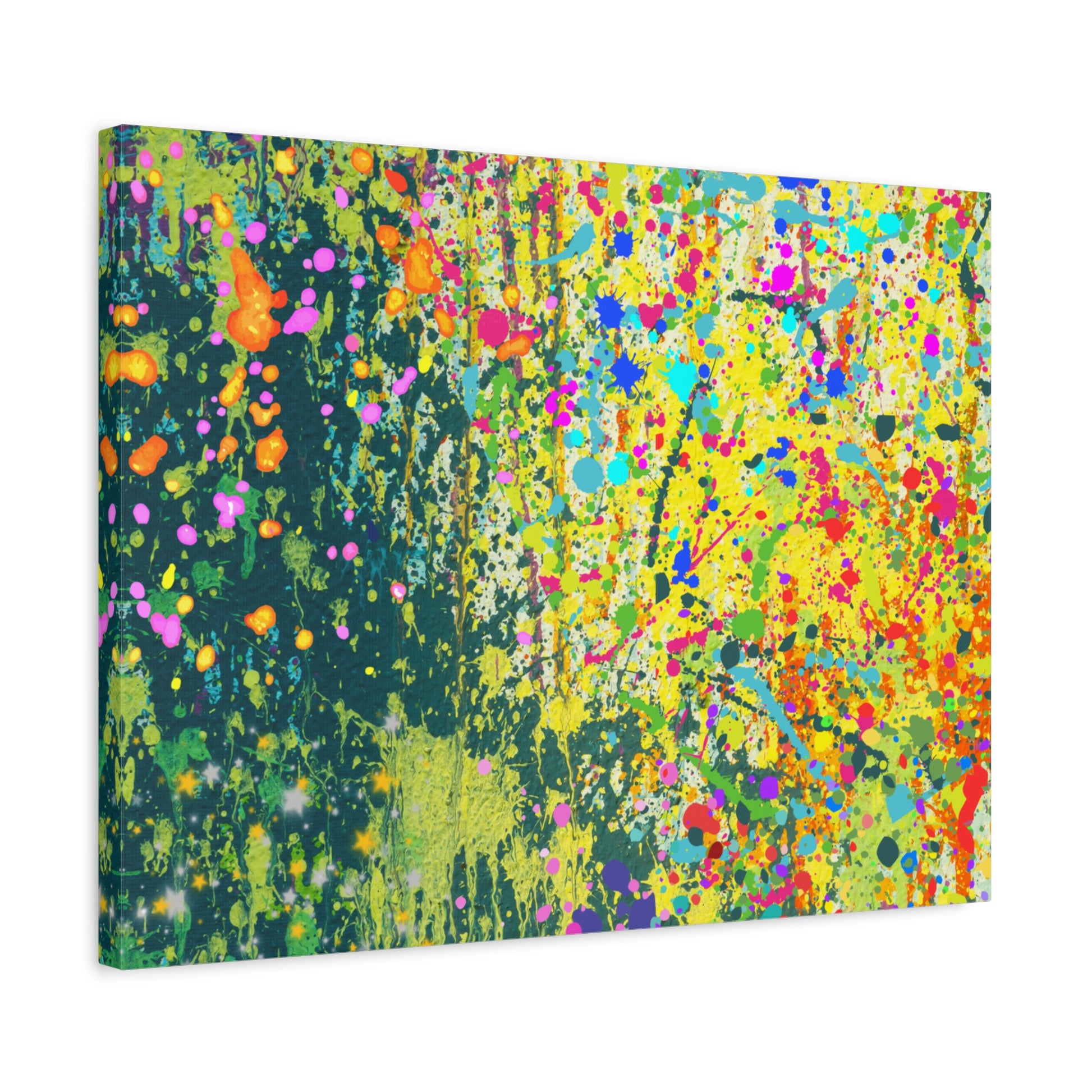 Vibrant Colorful Paint Splatter Abstract Art Canvas Print - Paragon Prints