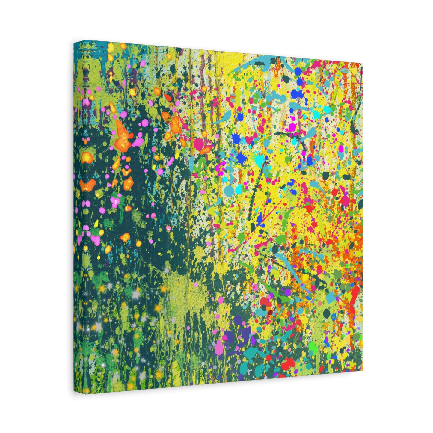 Vibrant Colorful Paint Splatter Abstract Art Canvas Print - Paragon Prints