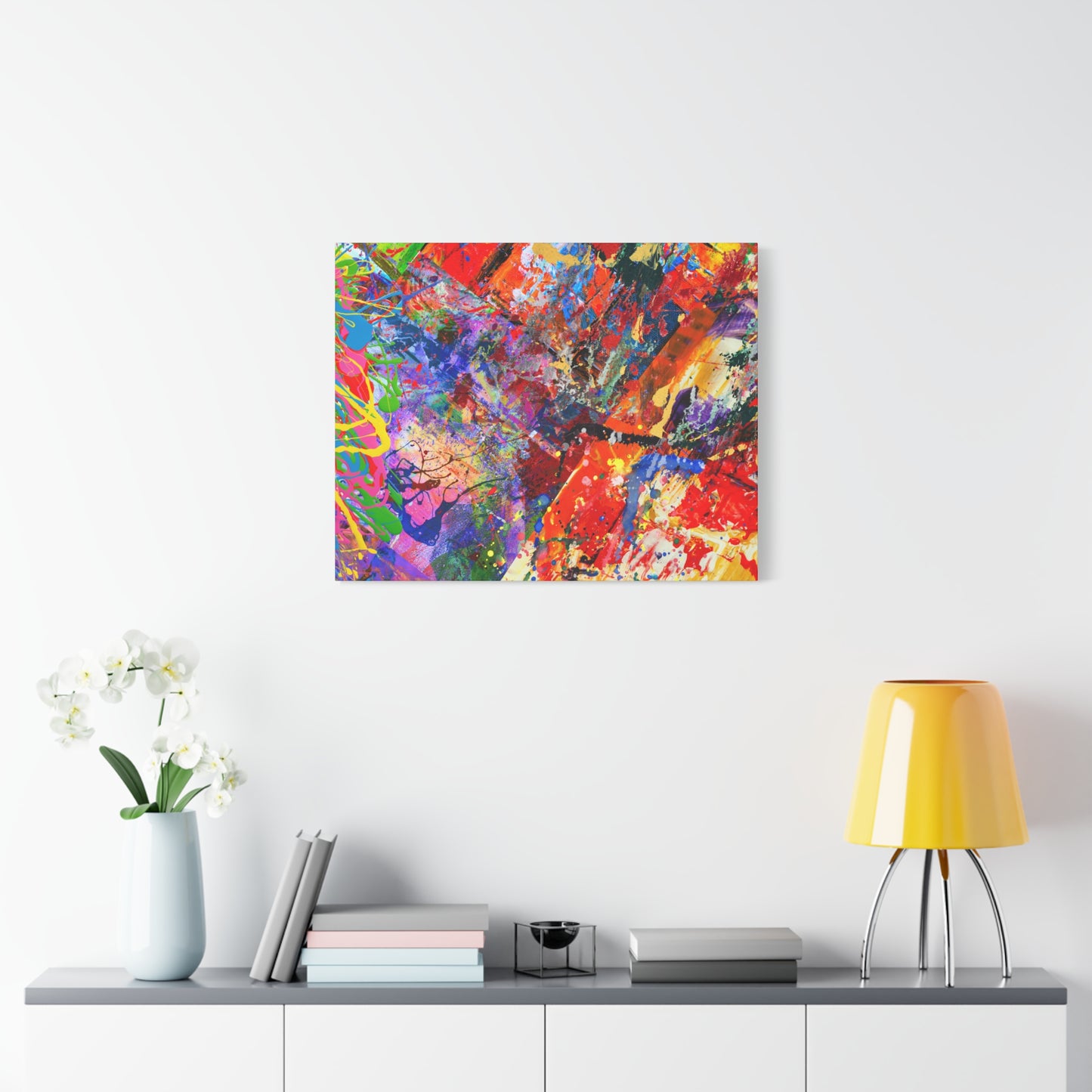 Colorful Canvas Abstract Art Print Kaleidoscope Collision - Paragon Prints