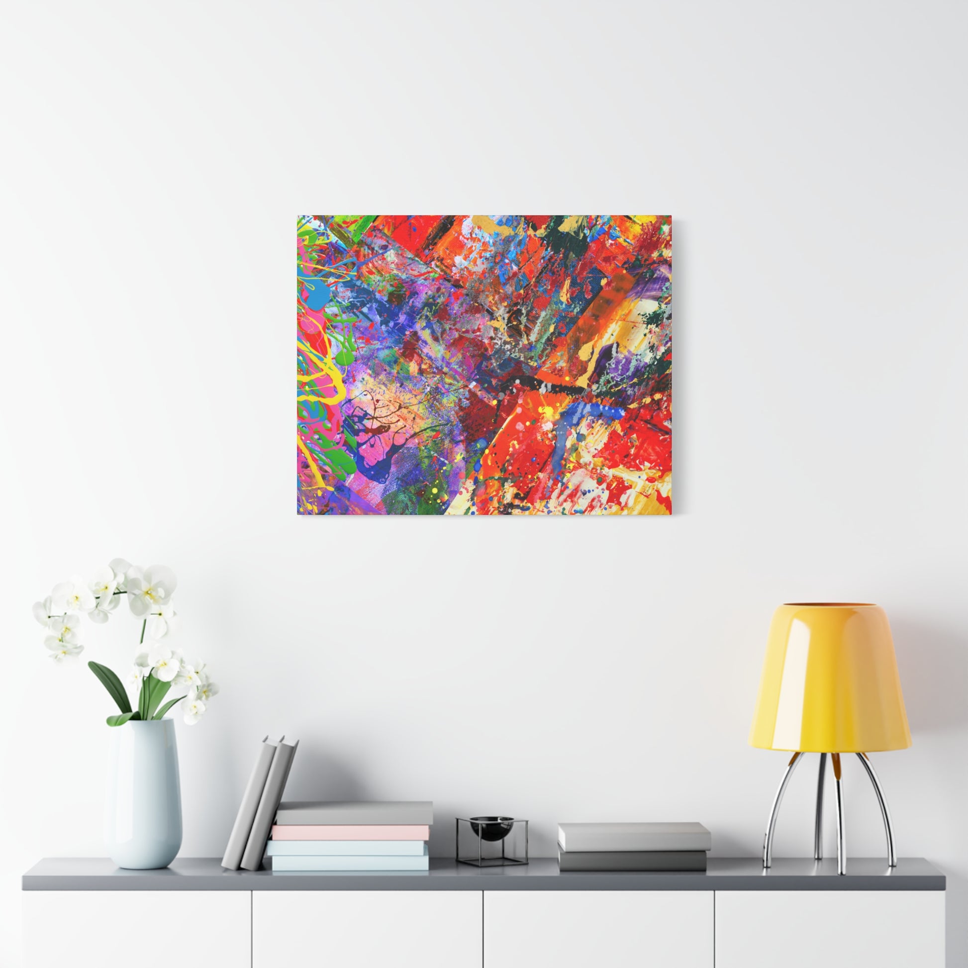Colorful Canvas Abstract Art Print Kaleidoscope Collision - Paragon Prints