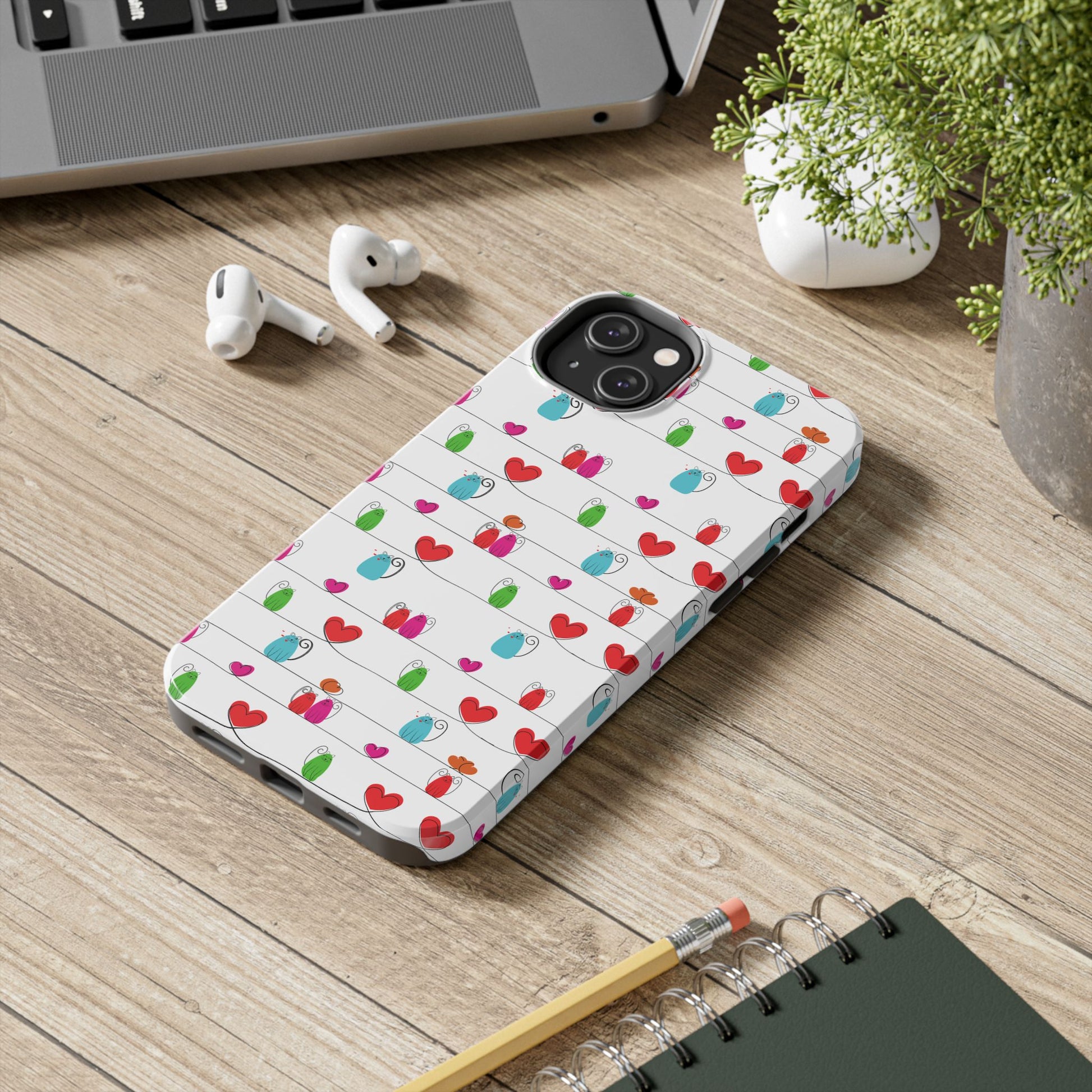 Cute Durable Whimsical Cat Print Phone Cover - Paragon Prints
