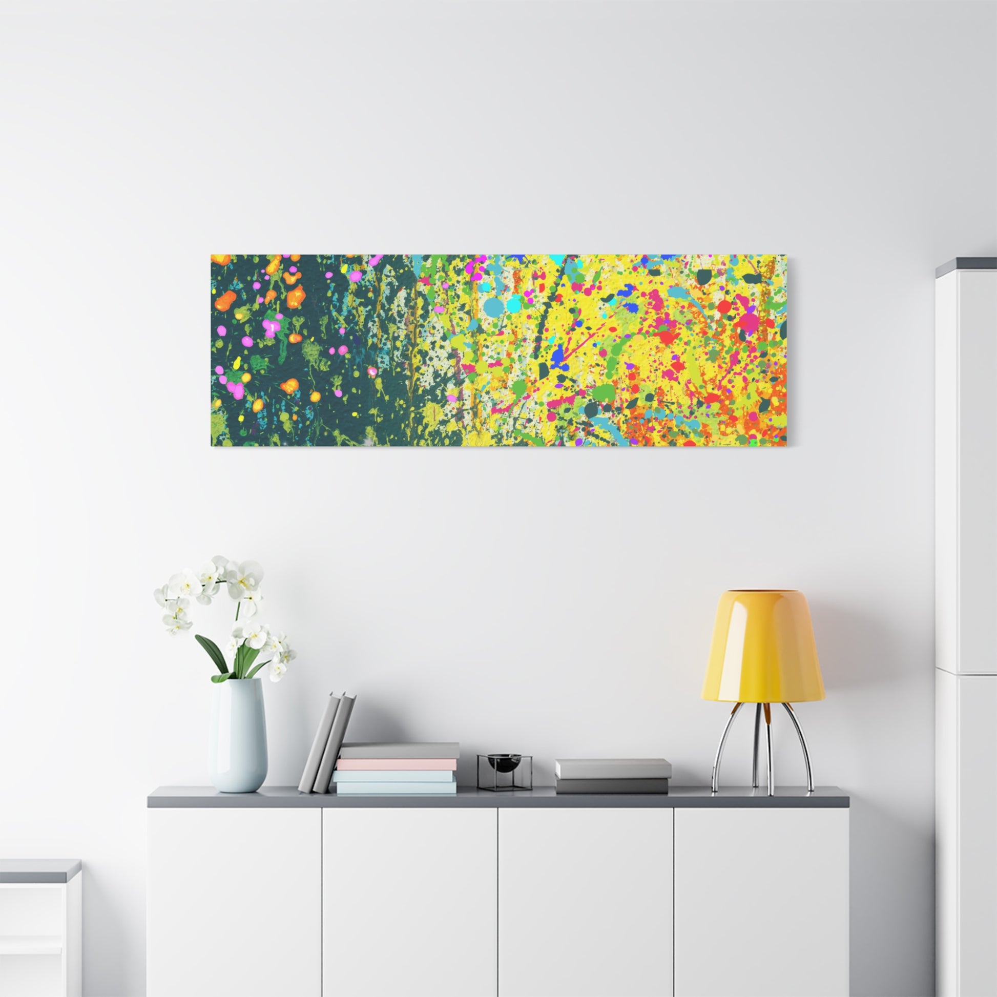 Vibrant Colorful Paint Splatter Abstract Art Canvas Print - Paragon Prints