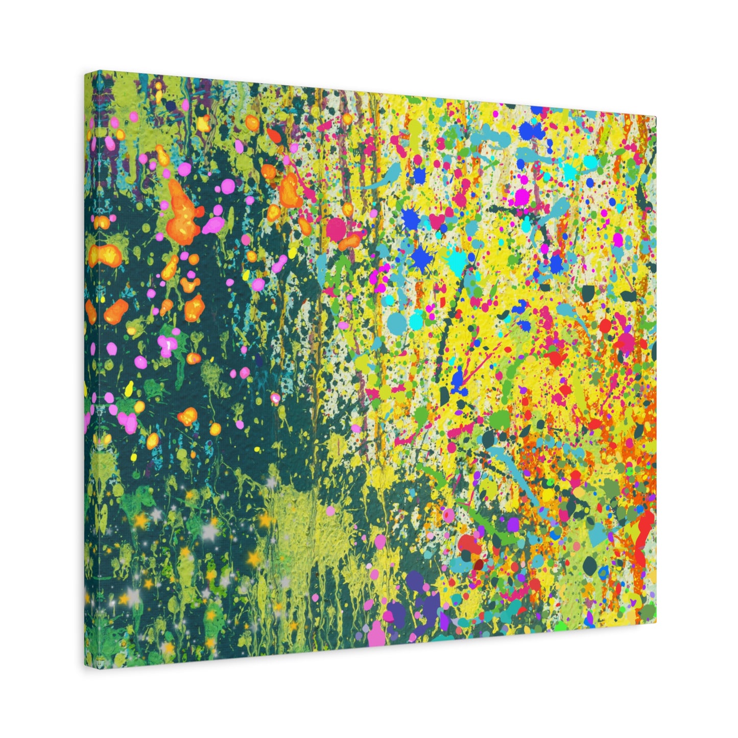 Vibrant Colorful Paint Splatter Abstract Art Canvas Print - Paragon Prints