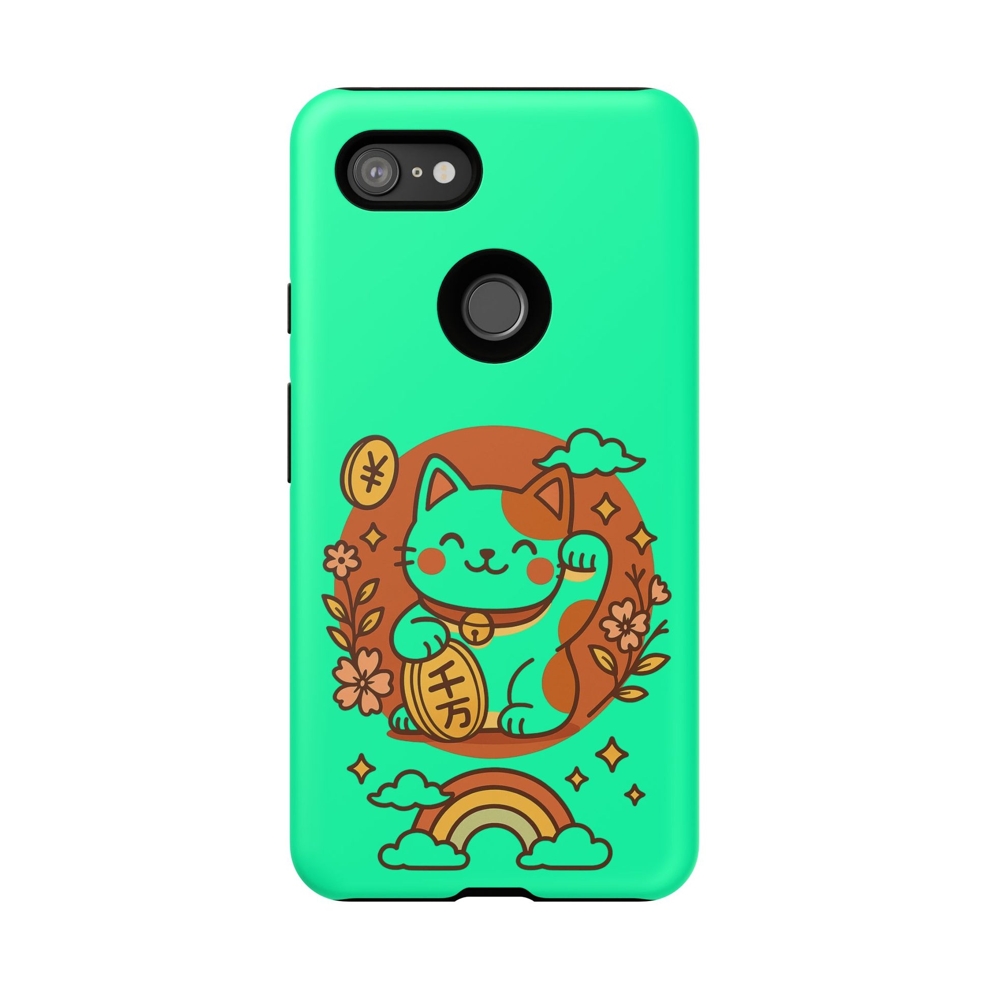 Japanese Kawaii Lucky Cat Protective Phone Case - Paragon Prints