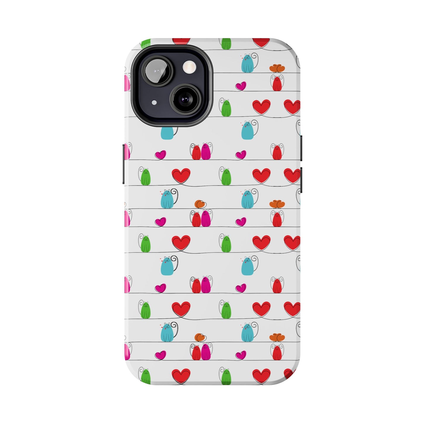 Cute Durable Whimsical Cat Print Phone Cover - Paragon Prints