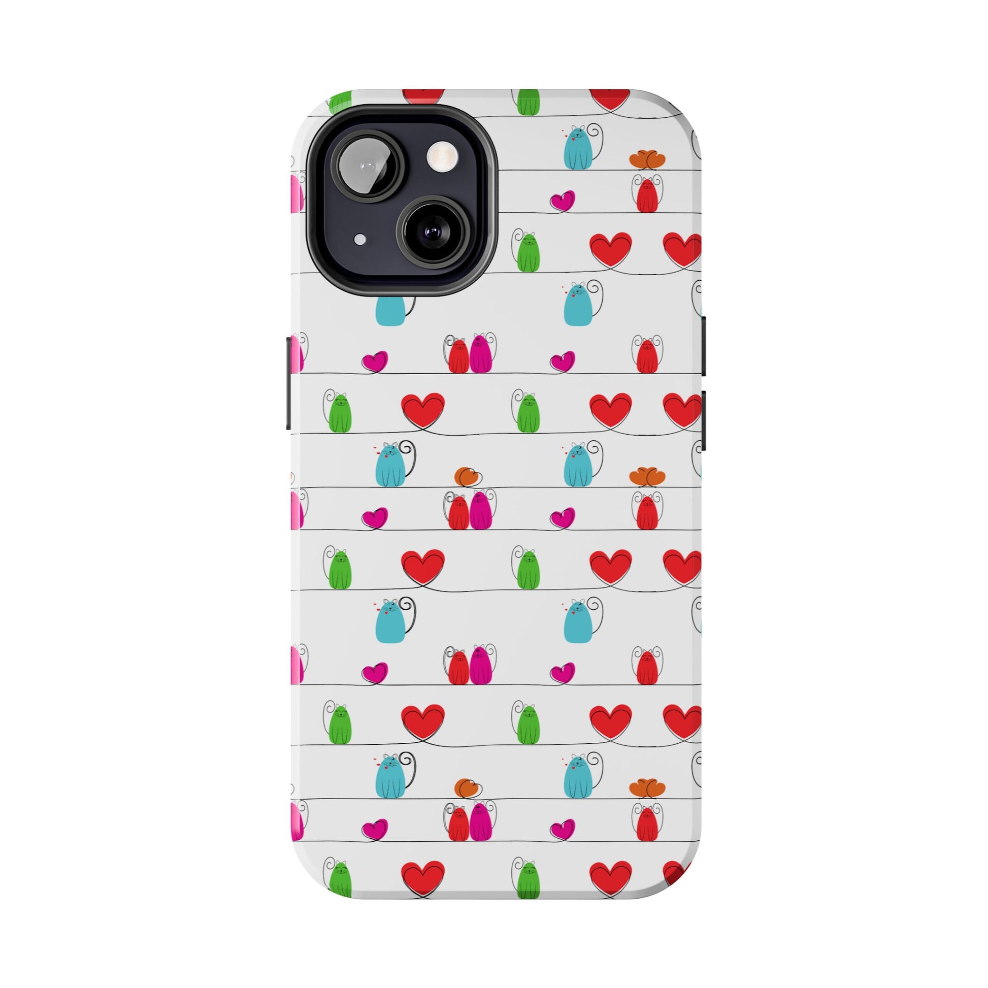 Cute Durable Whimsical Cat Print Phone Cover - Paragon Prints