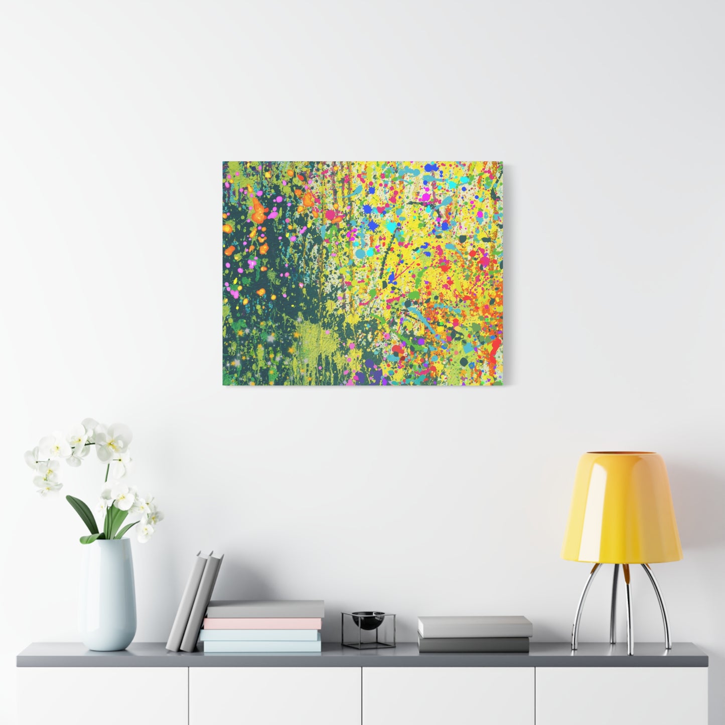 Vibrant Colorful Paint Splatter Abstract Art Canvas Print - Paragon Prints
