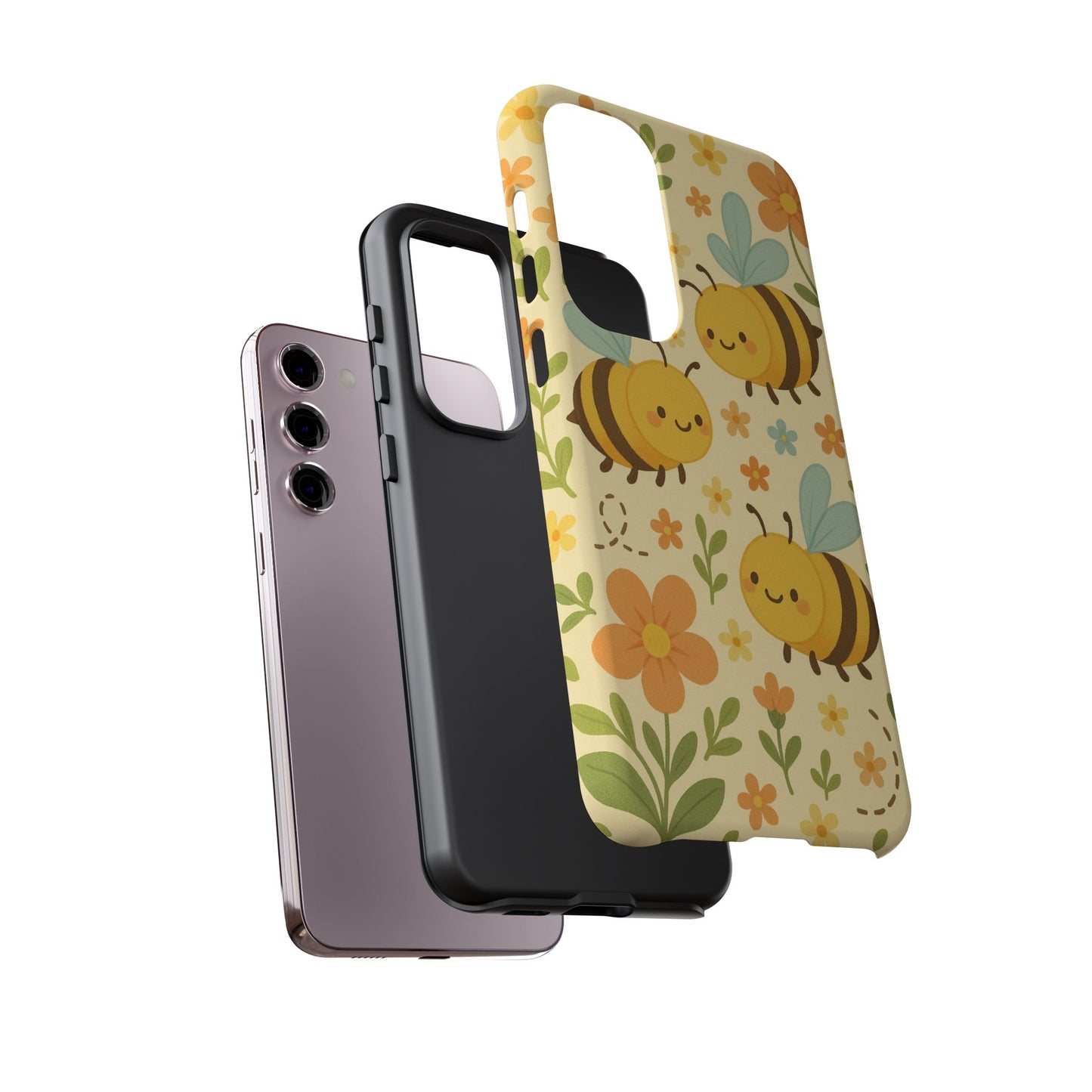 Cute cartoon Floral Bee Tough Phone Case - Paragon Prints