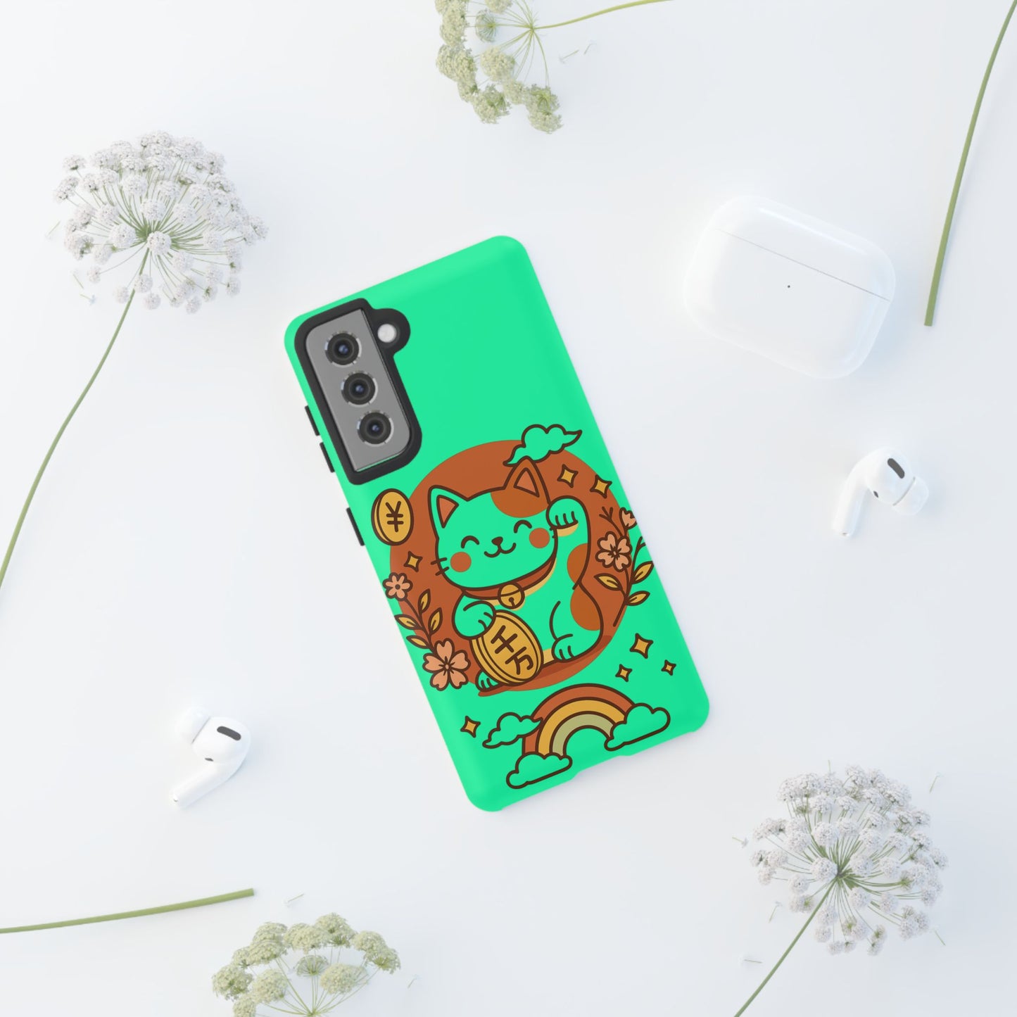 Japanese Kawaii Lucky Cat Protective Phone Case - Paragon Prints
