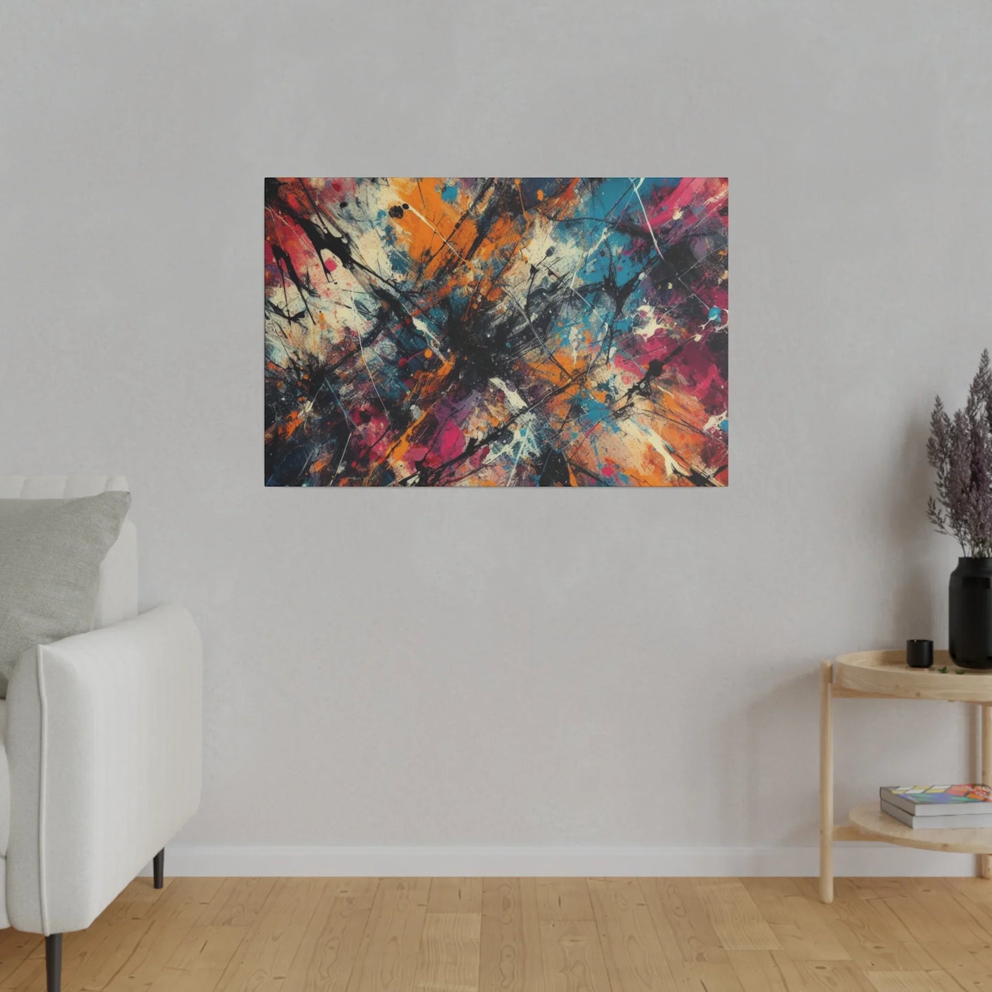Electric Chaos Abstract Canvas Art Print - Paragon Prints