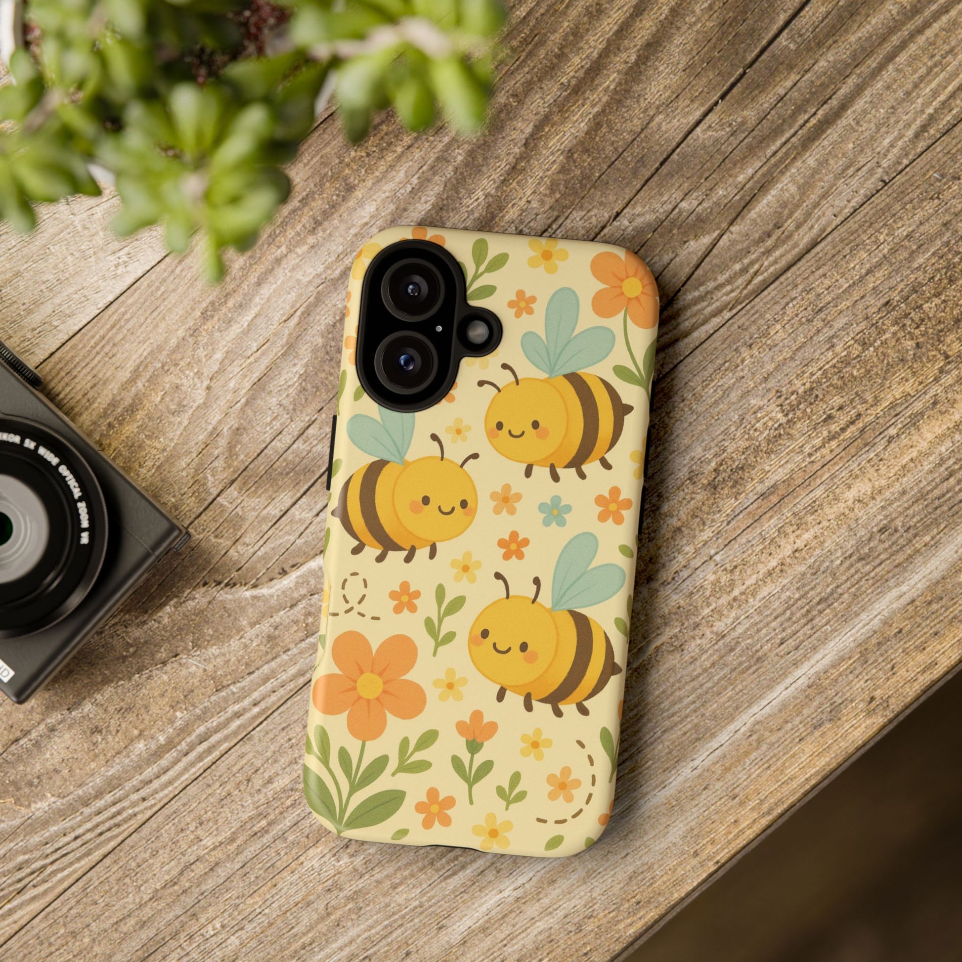 Cute cartoon Floral Bee Tough Phone Case - Paragon Prints