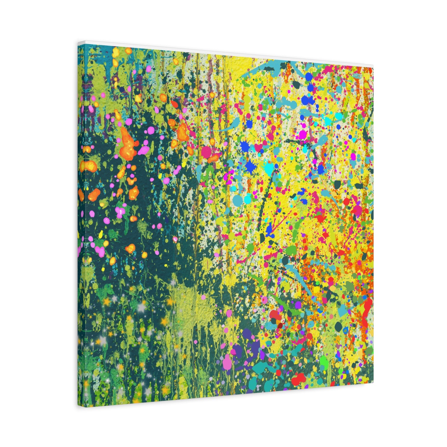 Vibrant Colorful Paint Splatter Abstract Art Canvas Print - Paragon Prints