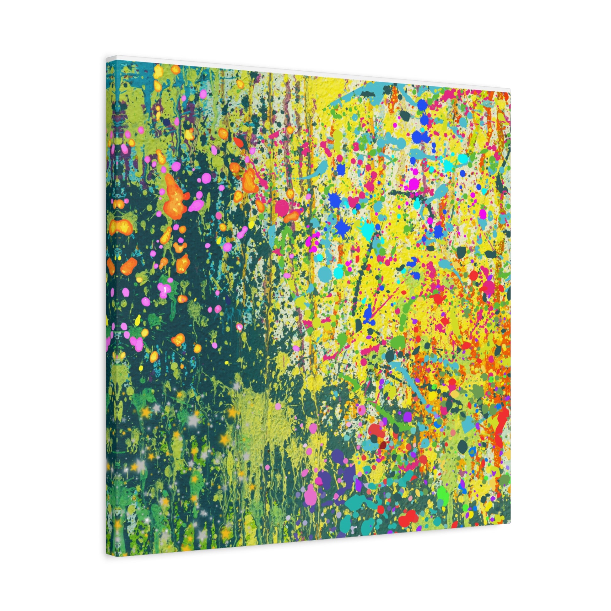 Vibrant Colorful Paint Splatter Abstract Art Canvas Print - Paragon Prints