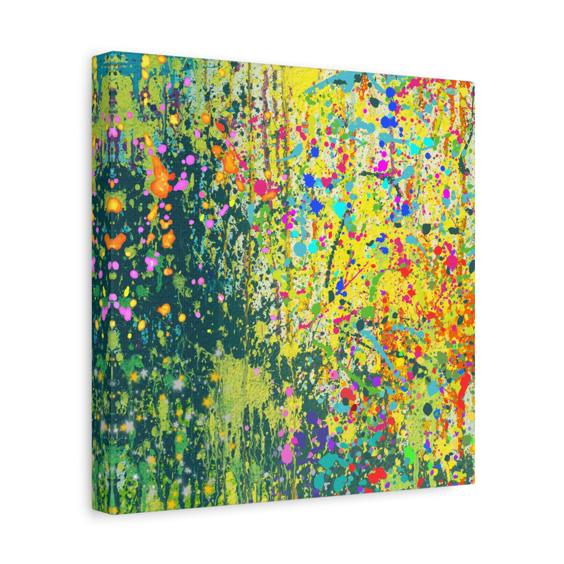 Vibrant Colorful Paint Splatter Abstract Art Canvas Print - Paragon Prints