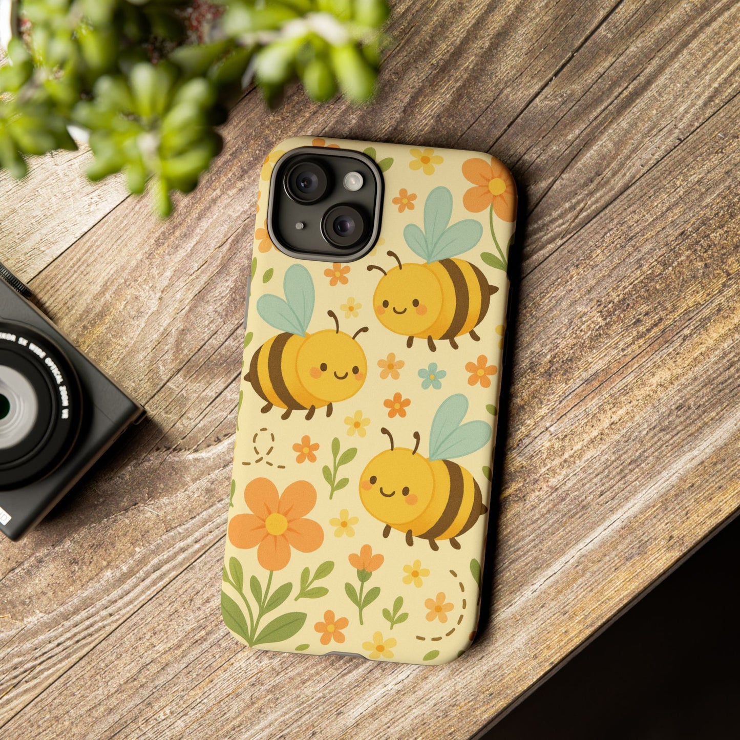 Cute cartoon Floral Bee Tough Phone Case - Paragon Prints
